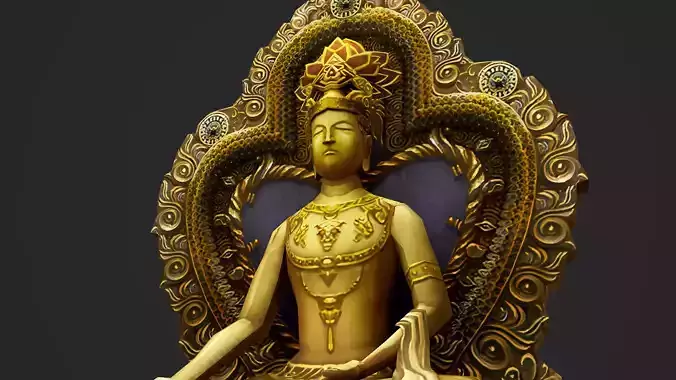 Golden Buddha Statue 02