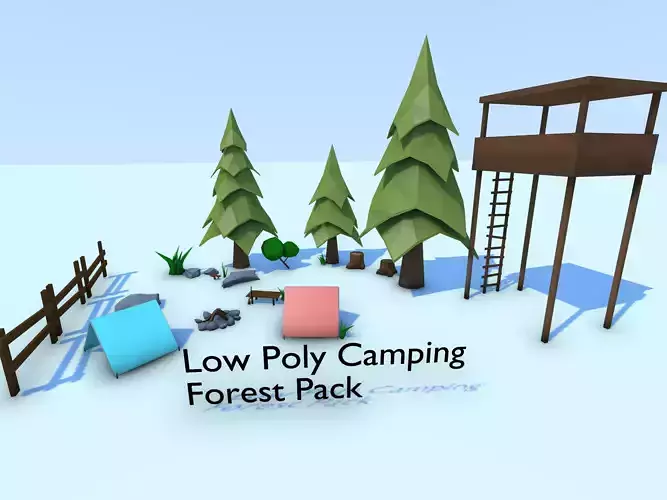 Low Poly Camping Forest Pack