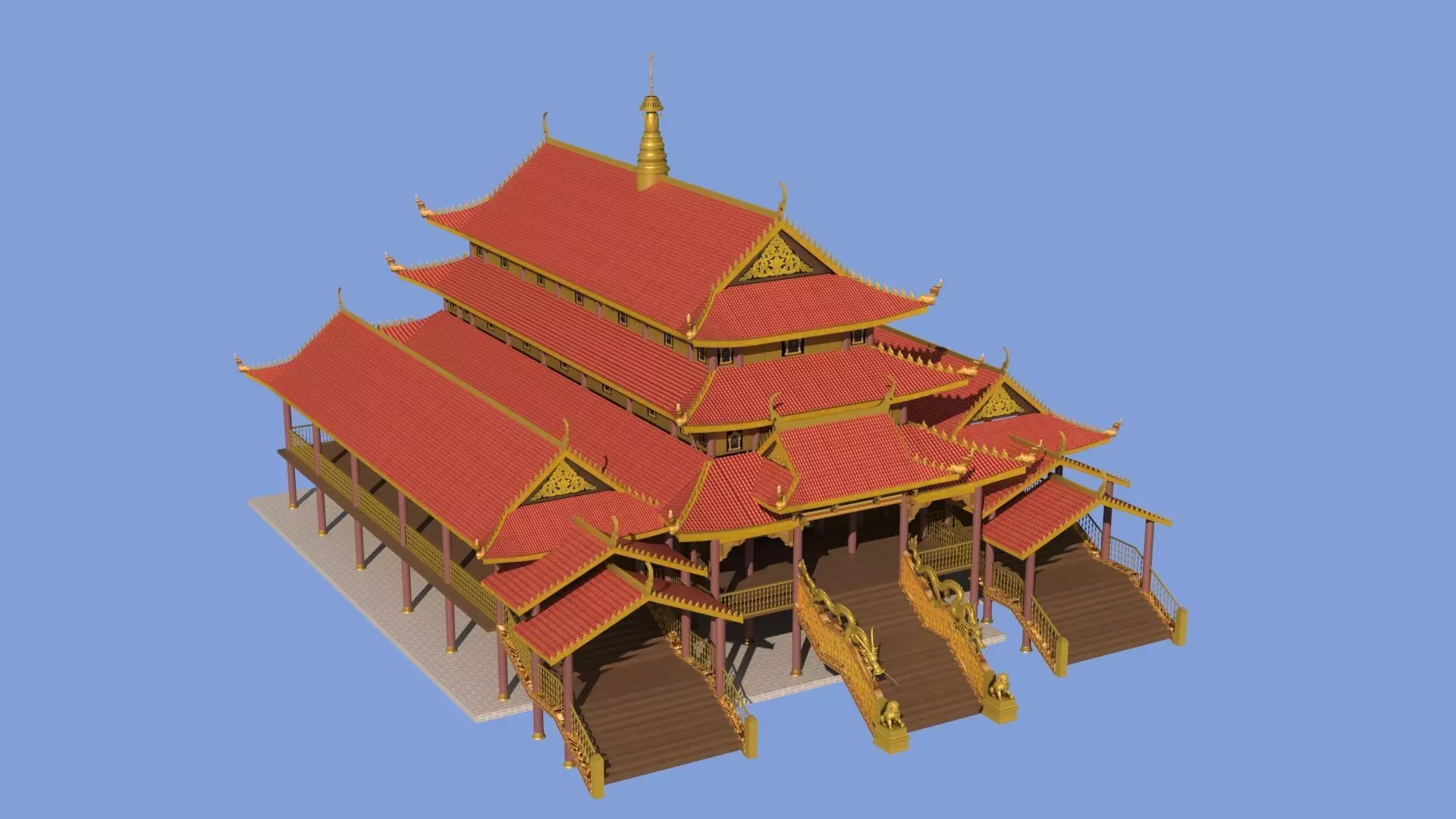 3D Model of Dai Ethnic Groups Zongfang 3D model_12