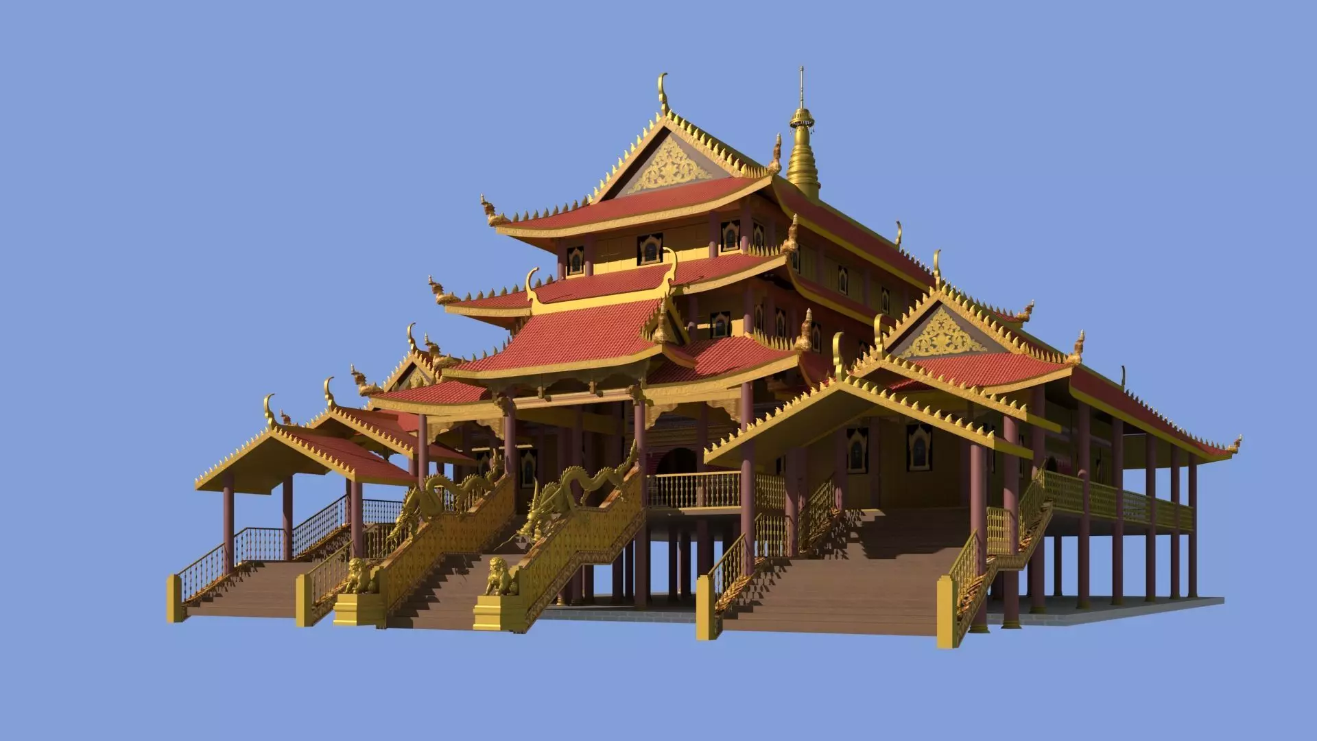 3D Model of Dai Ethnic Groups Zongfang 3D model_9