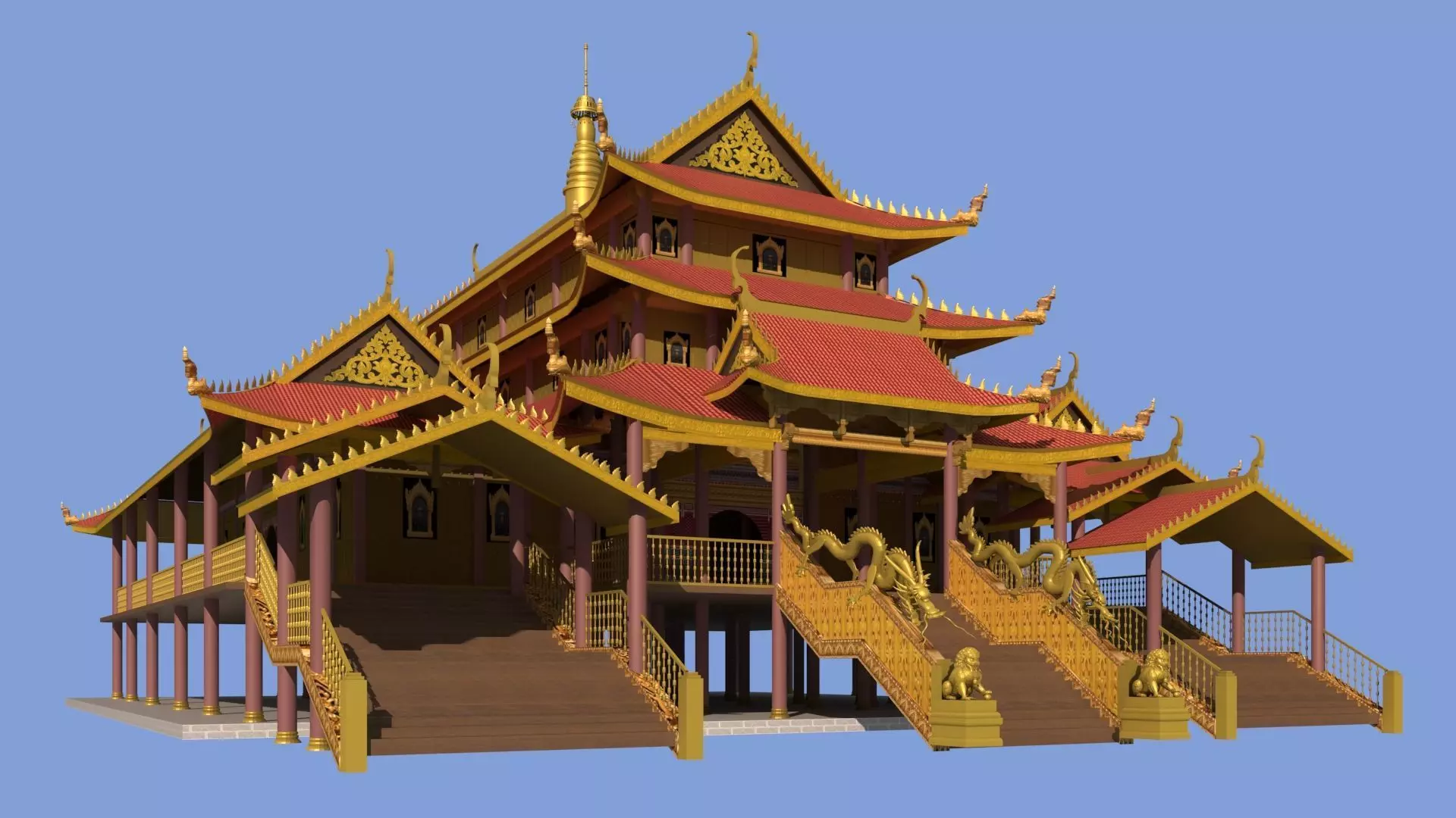 3D Model of Dai Ethnic Groups Zongfang 3D model_11