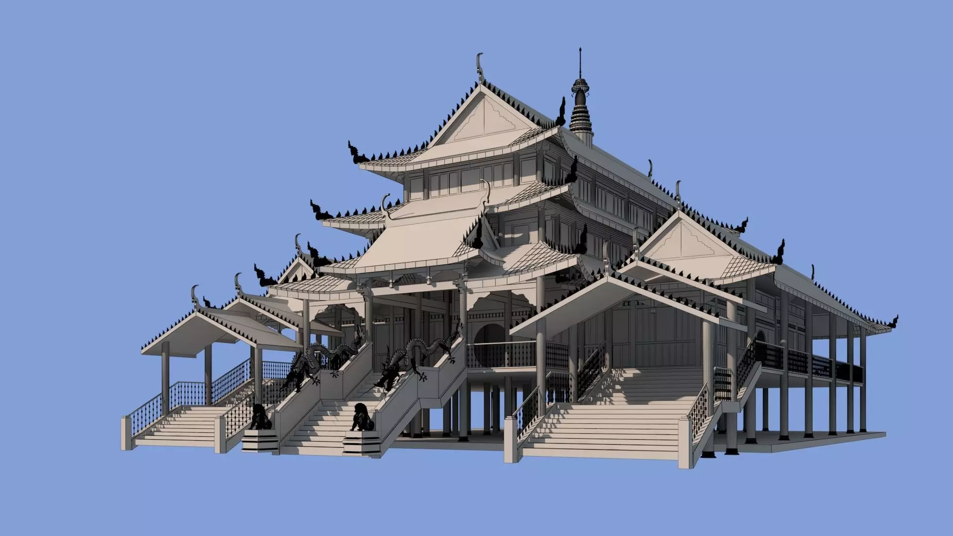 3D Model of Dai Ethnic Groups Zongfang 3D model_14