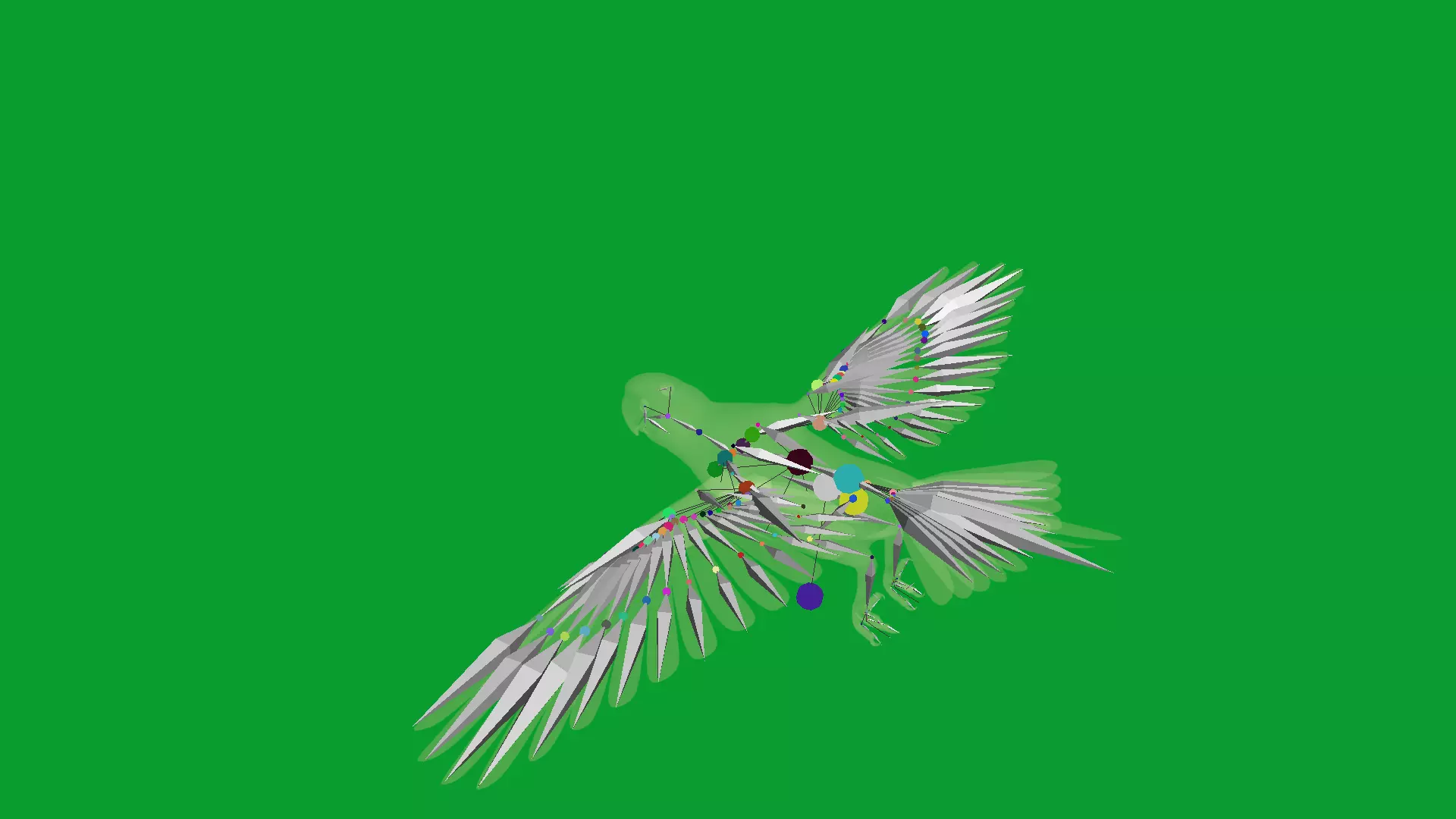 Spix Macaw Bird Low-poly 3D model_7