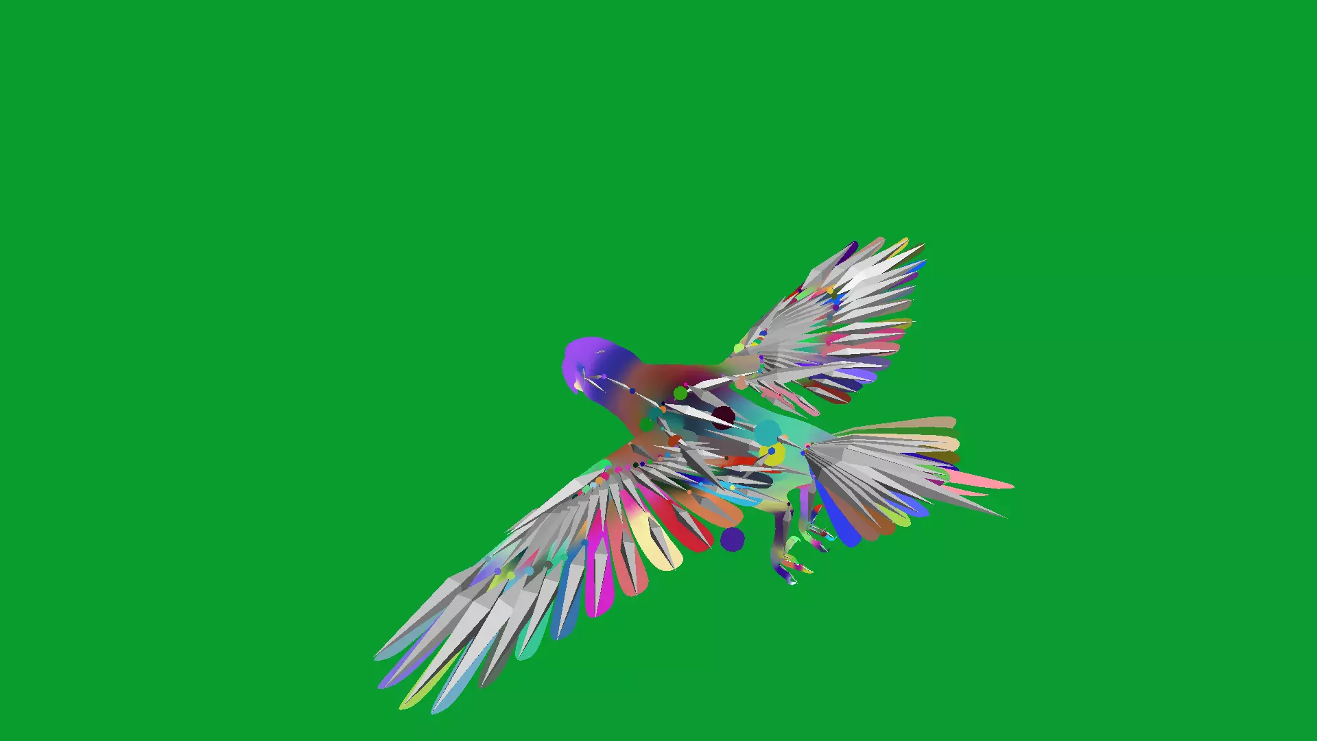 Spix Macaw Bird Low-poly 3D model_8