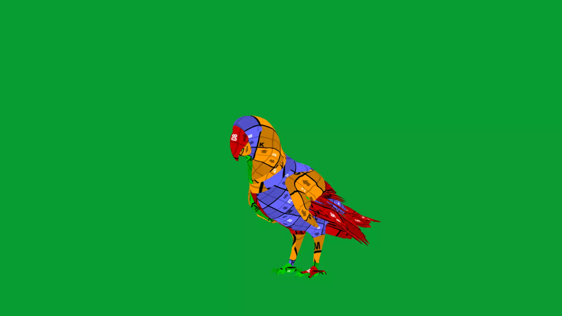 Spix Macaw Bird Low-poly 3D model_16