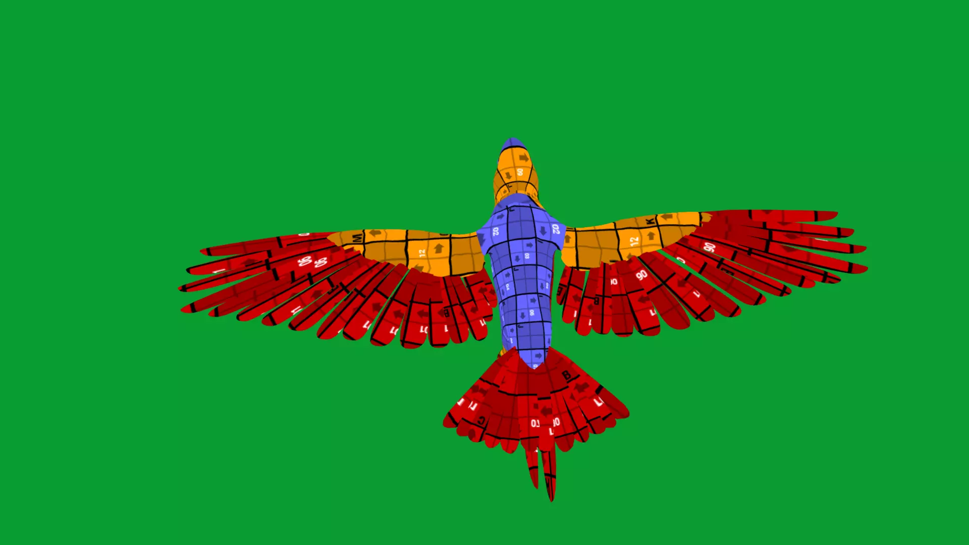 Spix Macaw Bird Low-poly 3D model_15