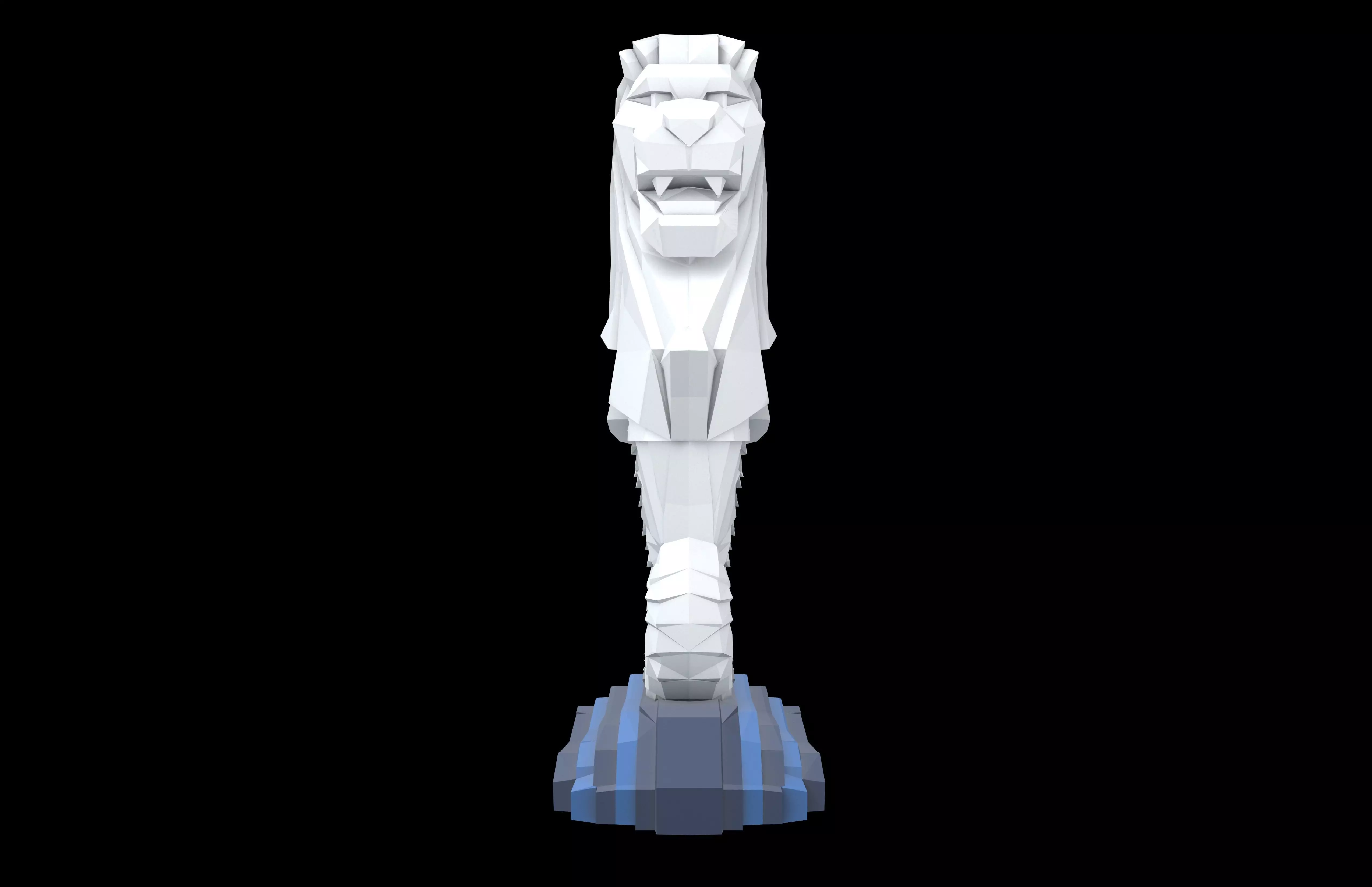 Low Poly Merlion v1 001 Low-poly 3D model_1