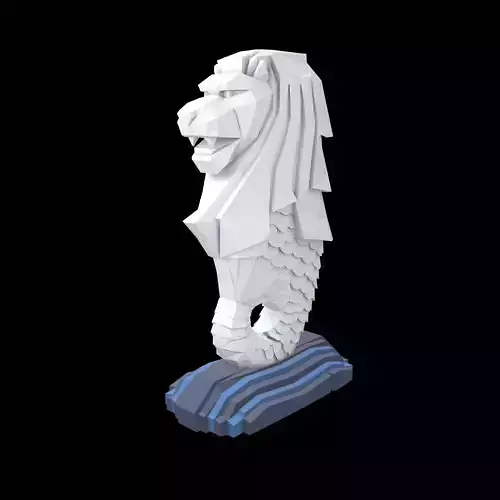 Low Poly Merlion v1 001 Low-poly 3D model