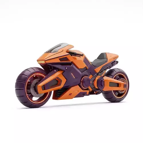 Futuristic Sci Fi Motorcycle
