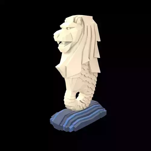 Low Poly Merlion v1 002 Low-poly 3D model