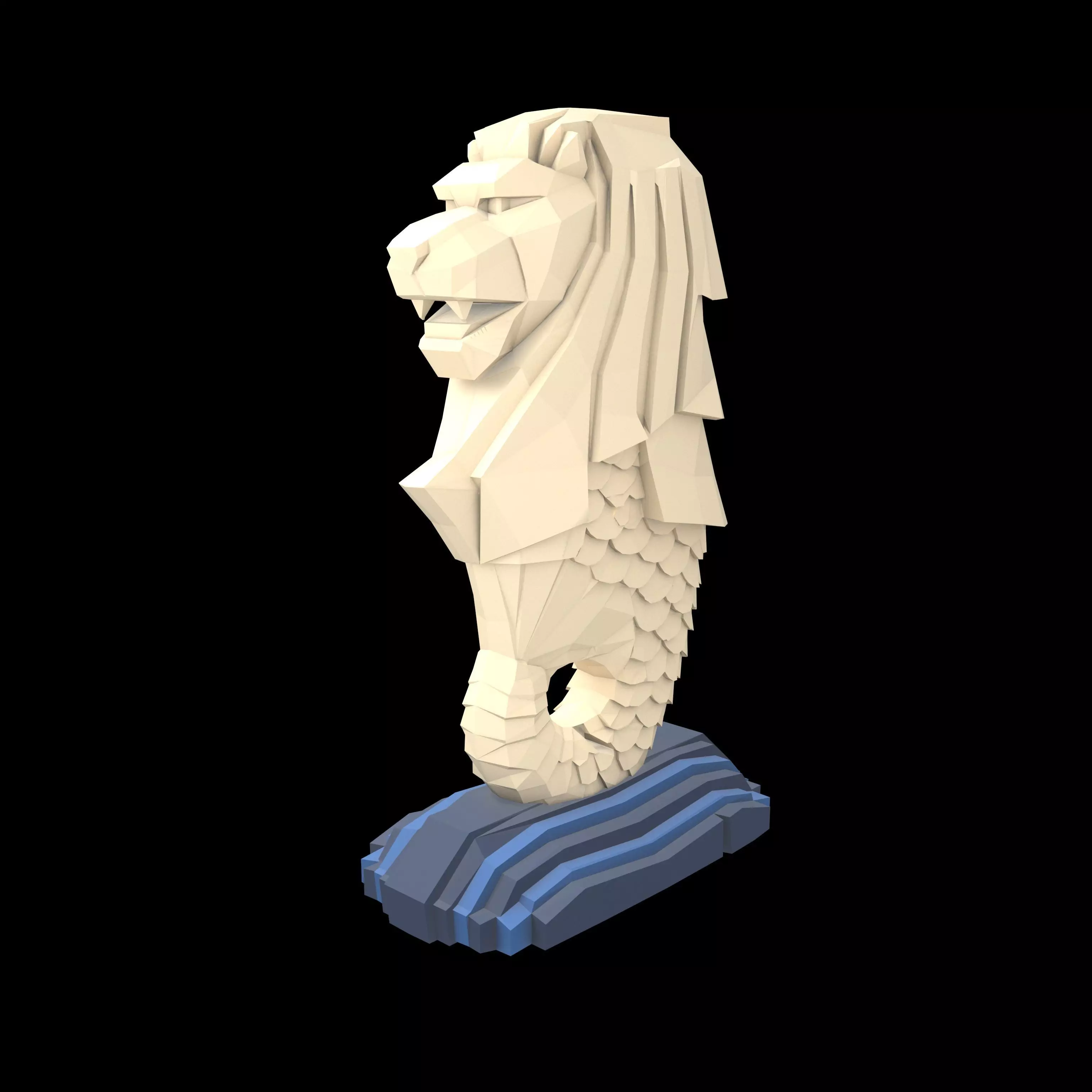 Low Poly Merlion v1 002 Low-poly 3D model_0