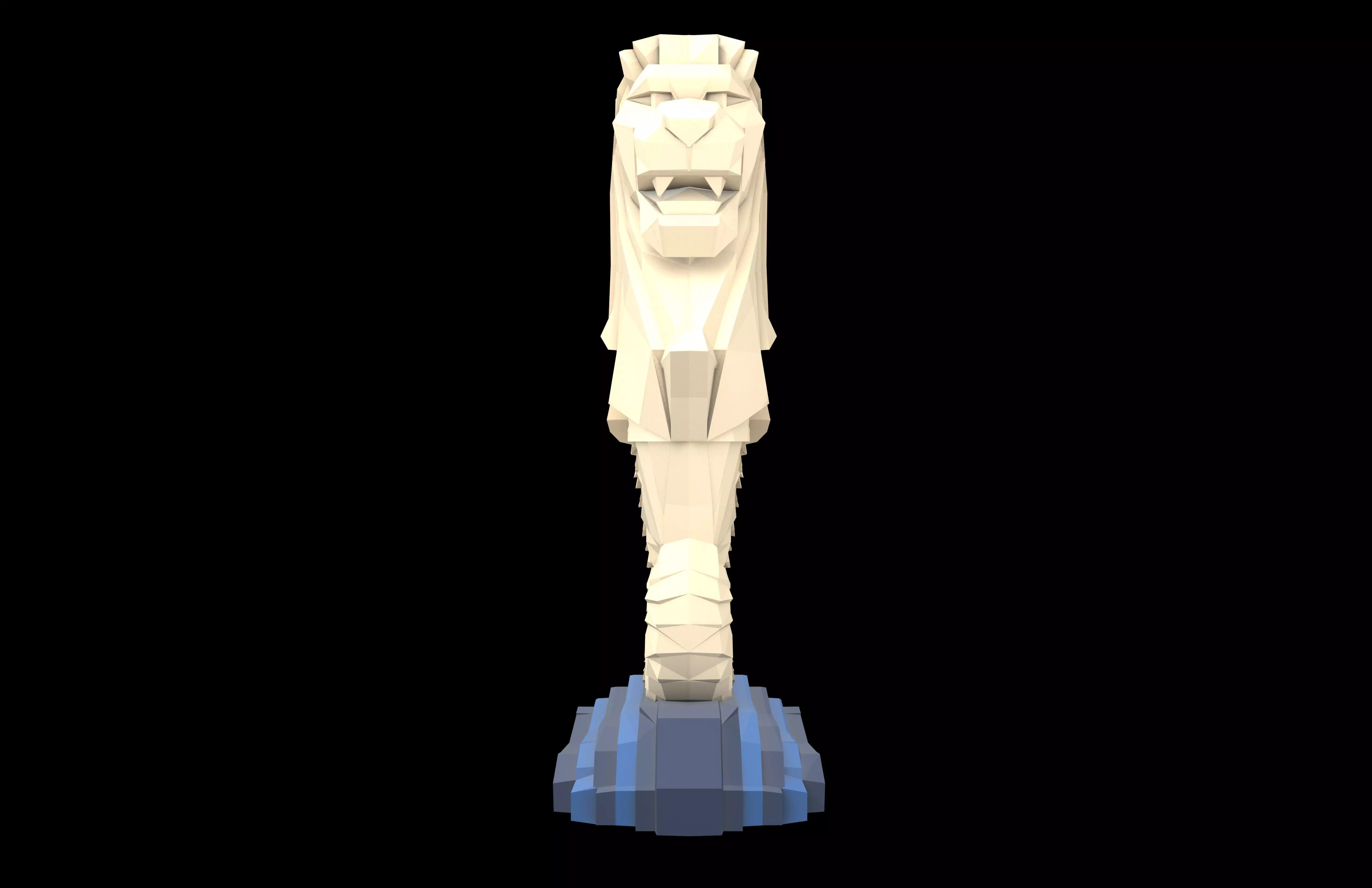 Low Poly Merlion v1 002 Low-poly 3D model_1