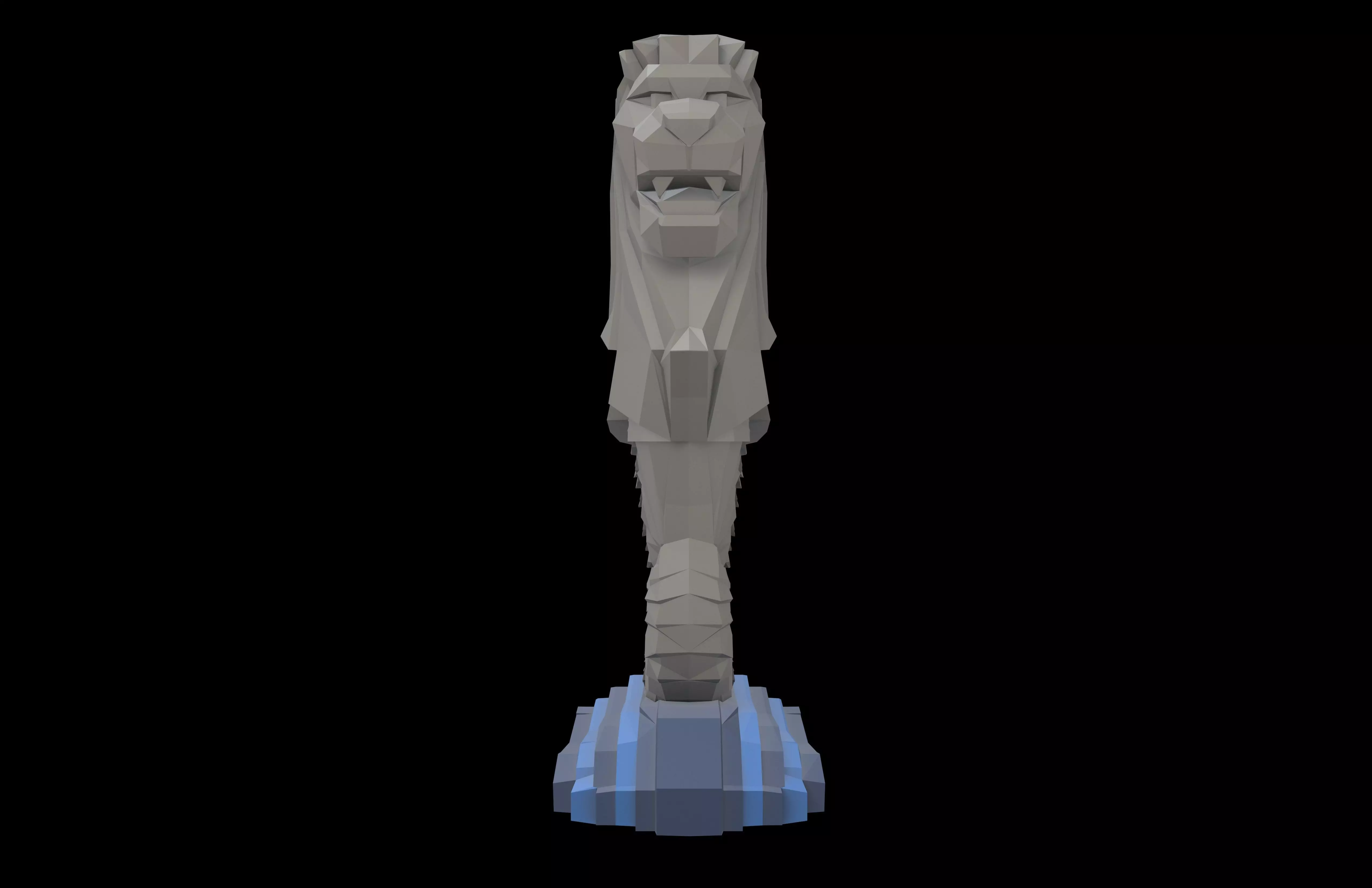 Low Poly Merlion v1 003 Low-poly 3D model_1