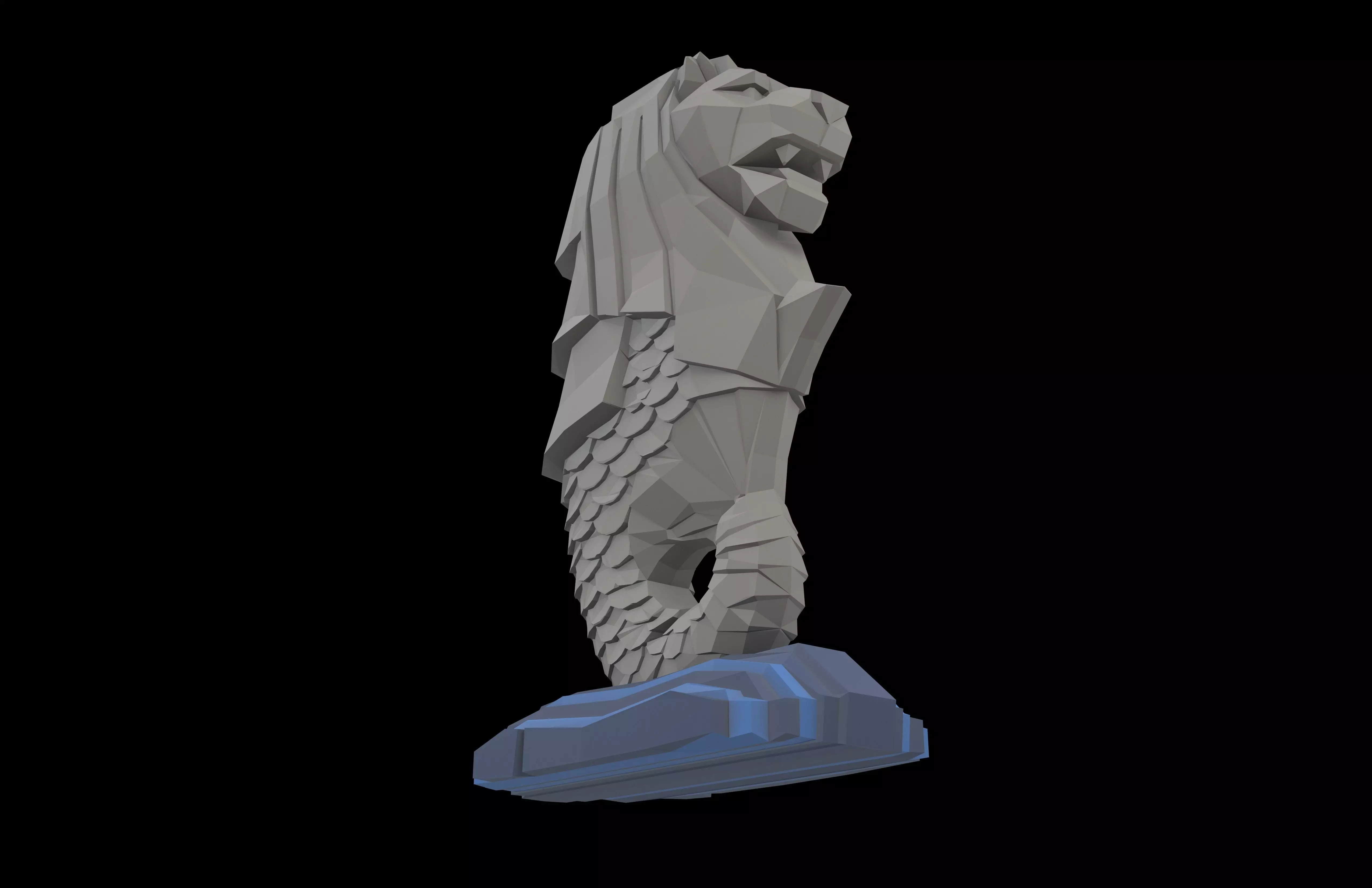 Low Poly Merlion v1 003 Low-poly 3D model_3