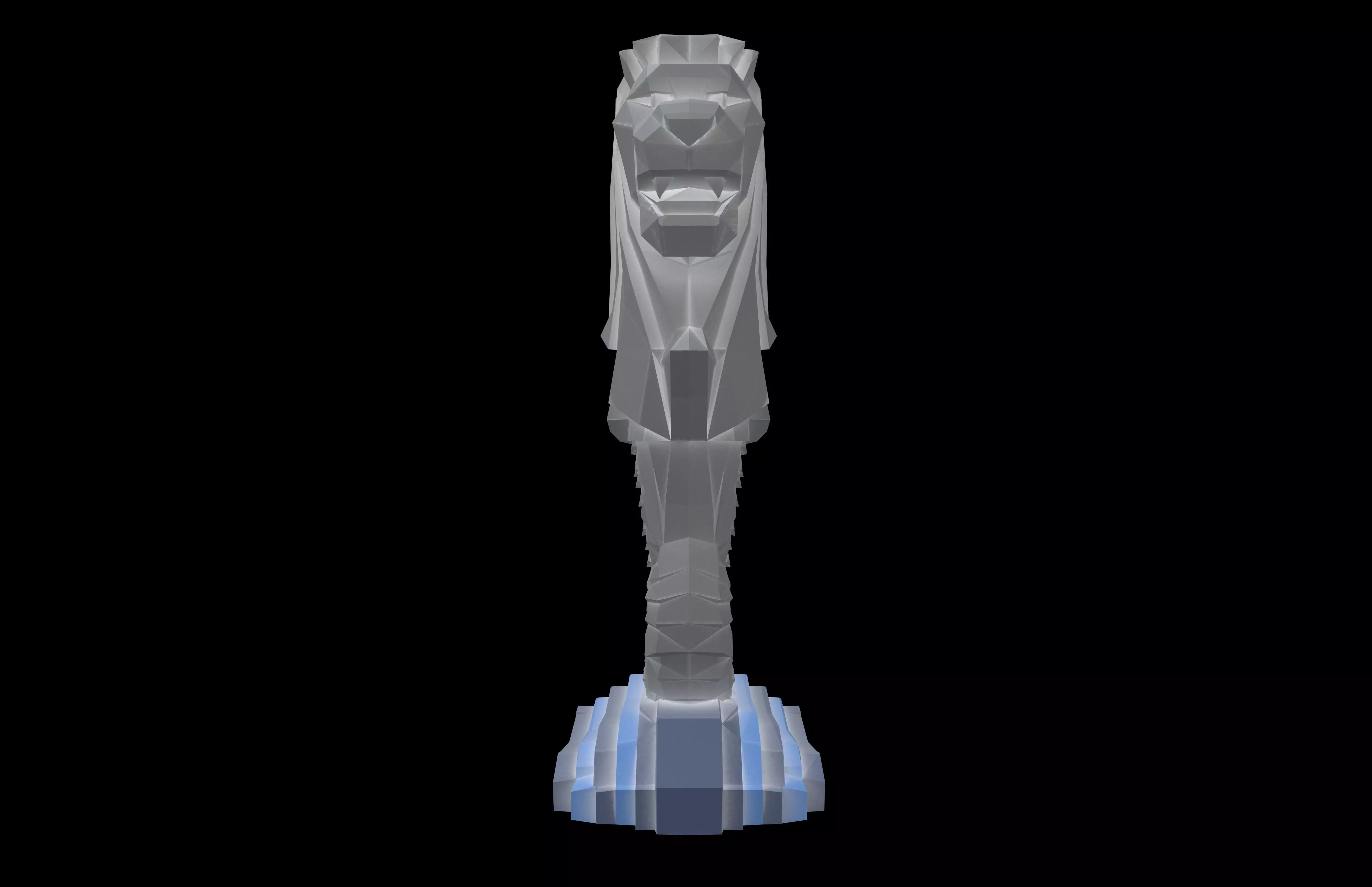 Low Poly Merlion v1 004 Low-poly 3D model_1