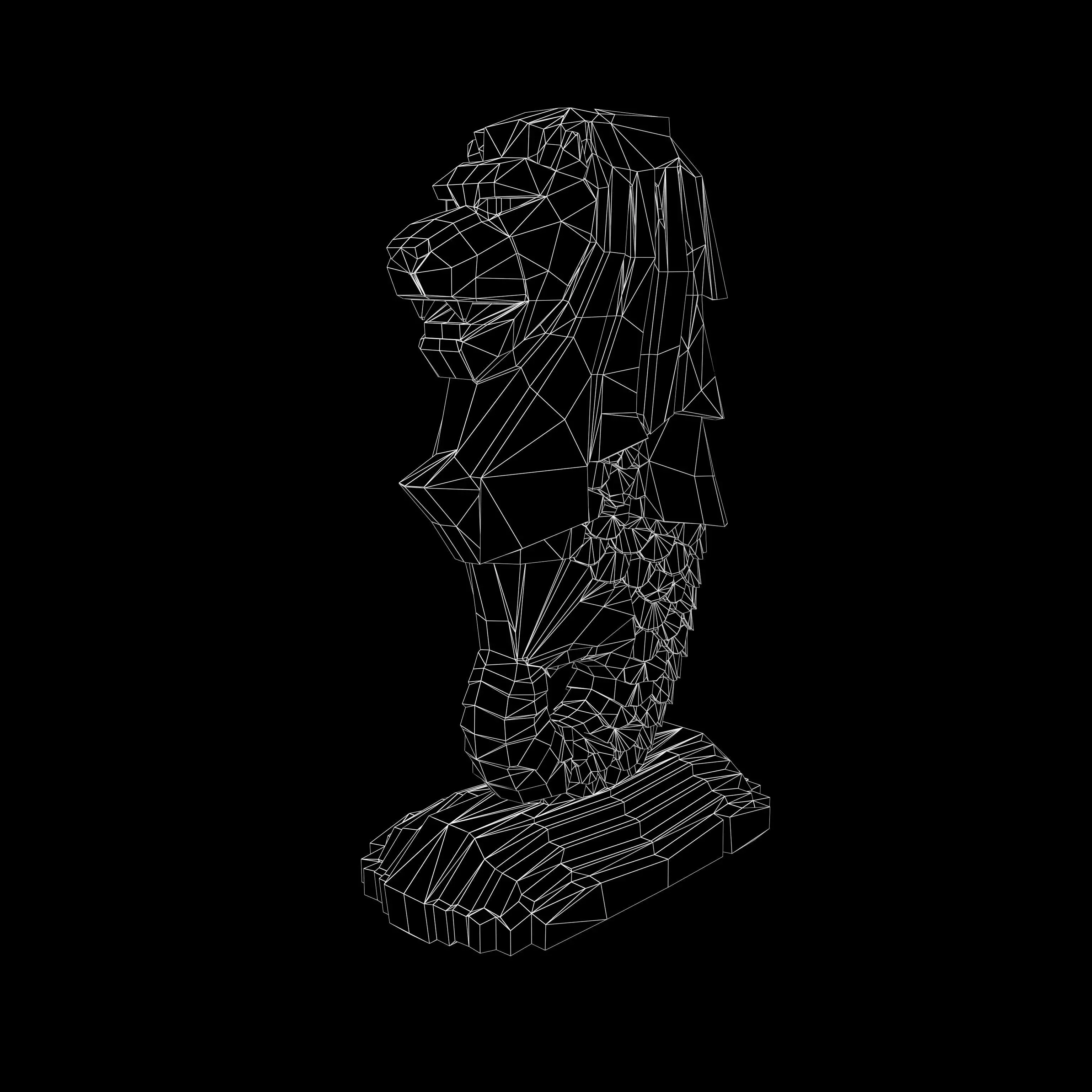 Low Poly Merlion v1 004 Low-poly 3D model_5