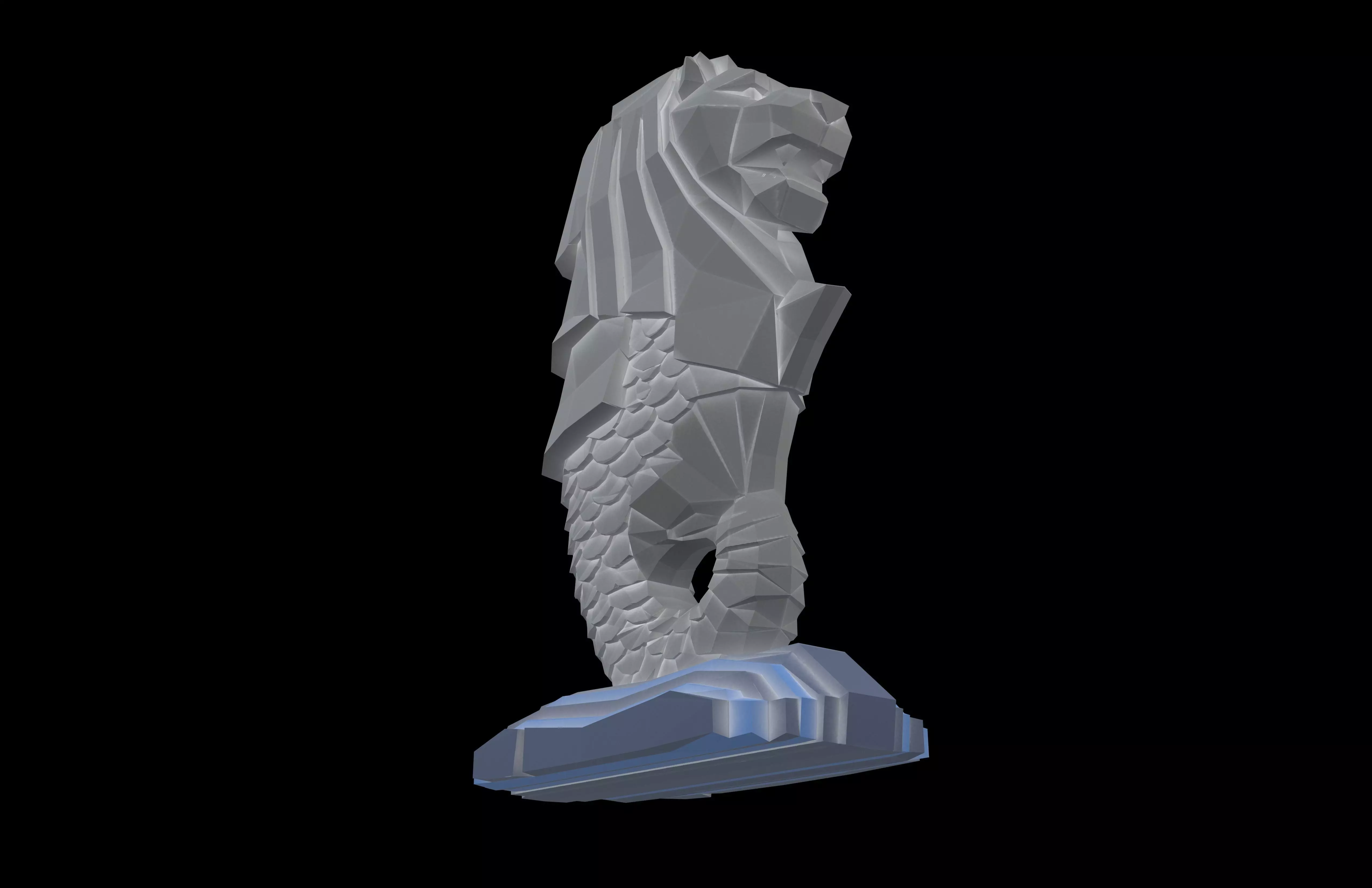 Low Poly Merlion v1 004 Low-poly 3D model_3