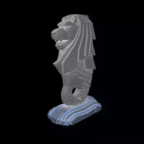 Low Poly Merlion v1 004 Low-poly 3D model