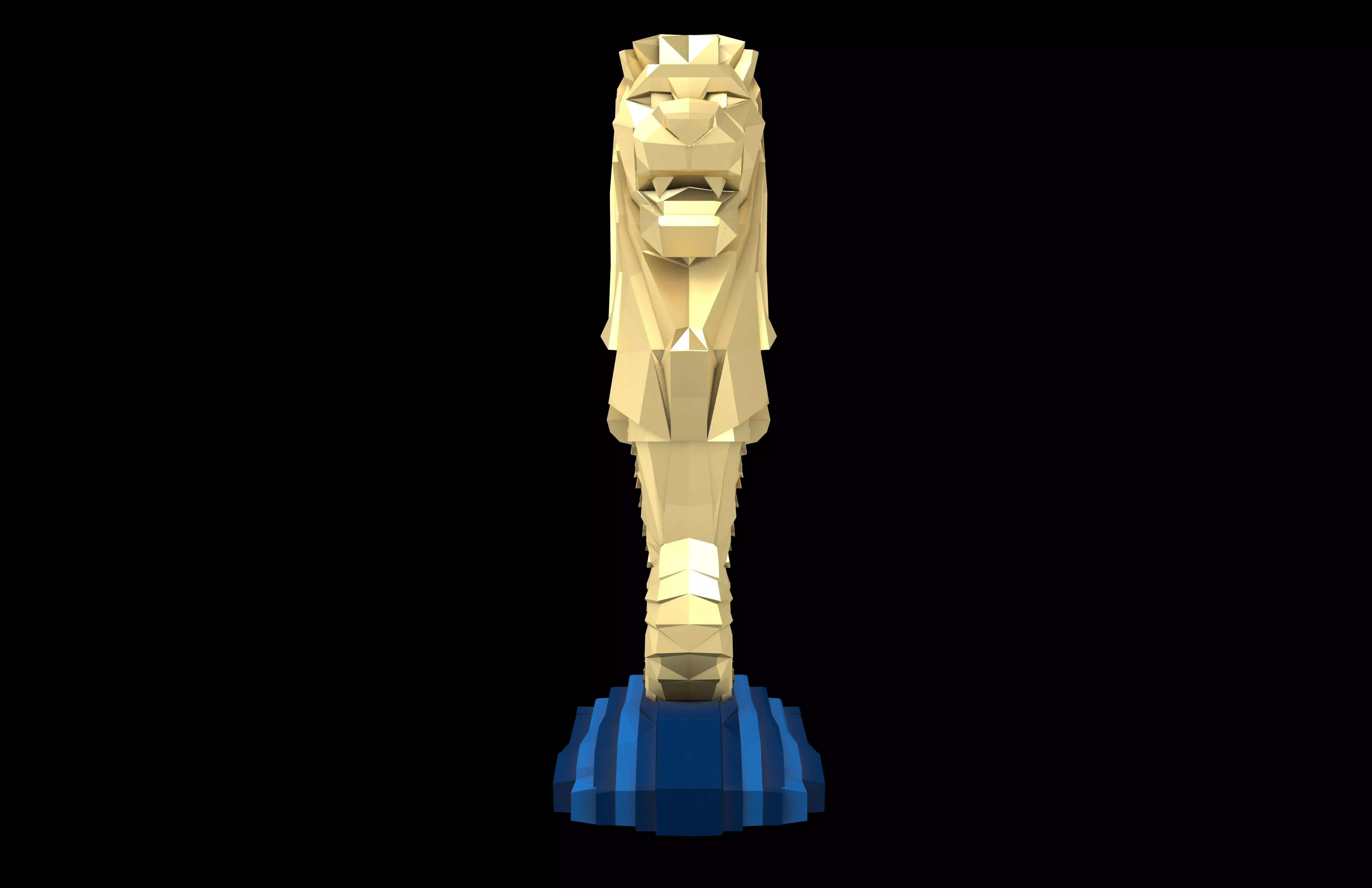 Low Poly Merlion v1 005 Low-poly 3D model_1