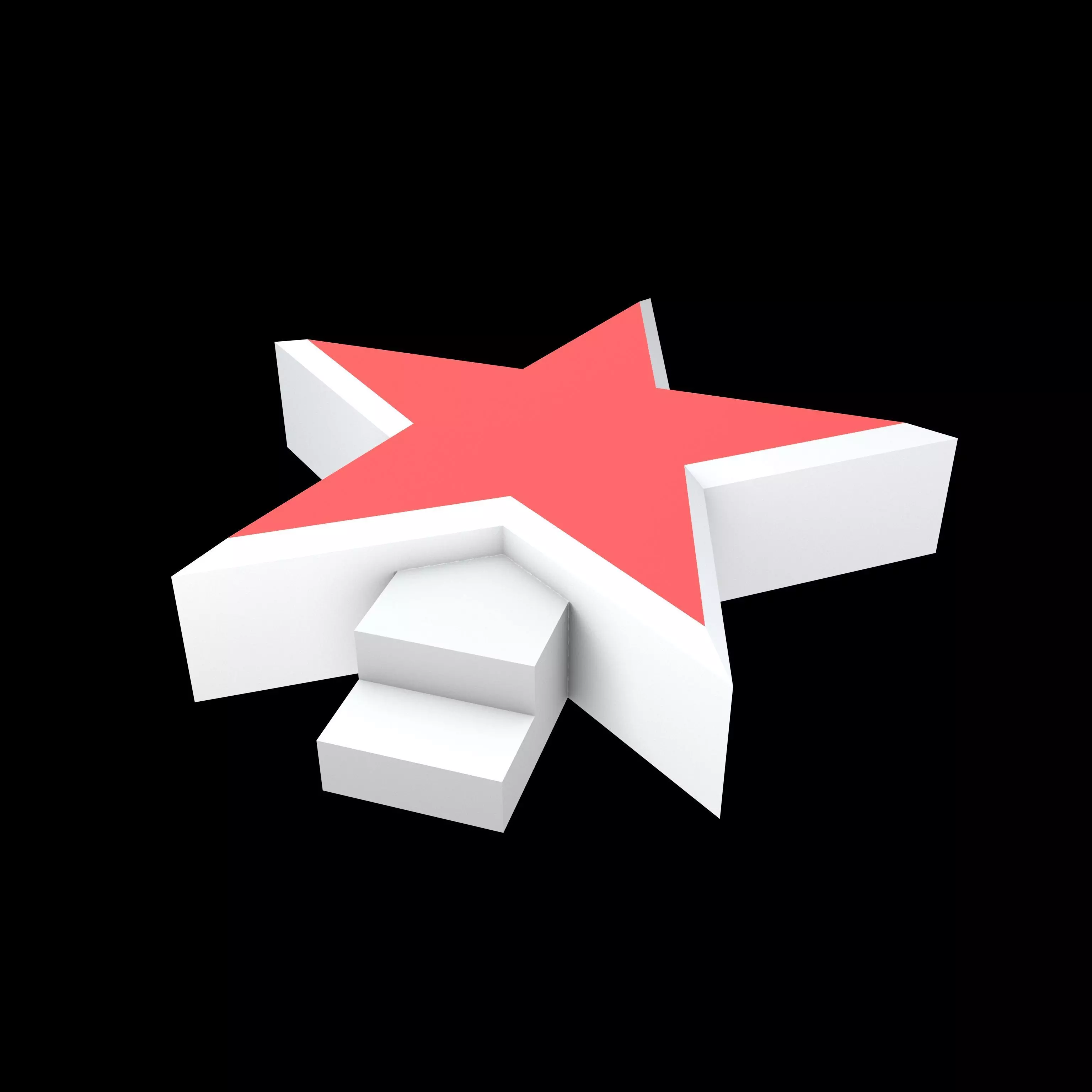Star Podium Stage v1 002 Low-poly 3D model
