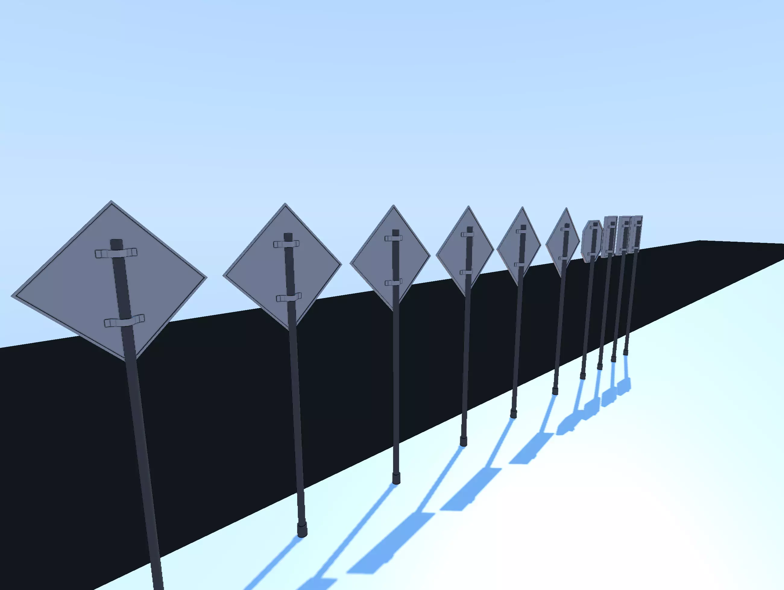 Low Poly Traffic Sign Pack Low-poly 3D model_3