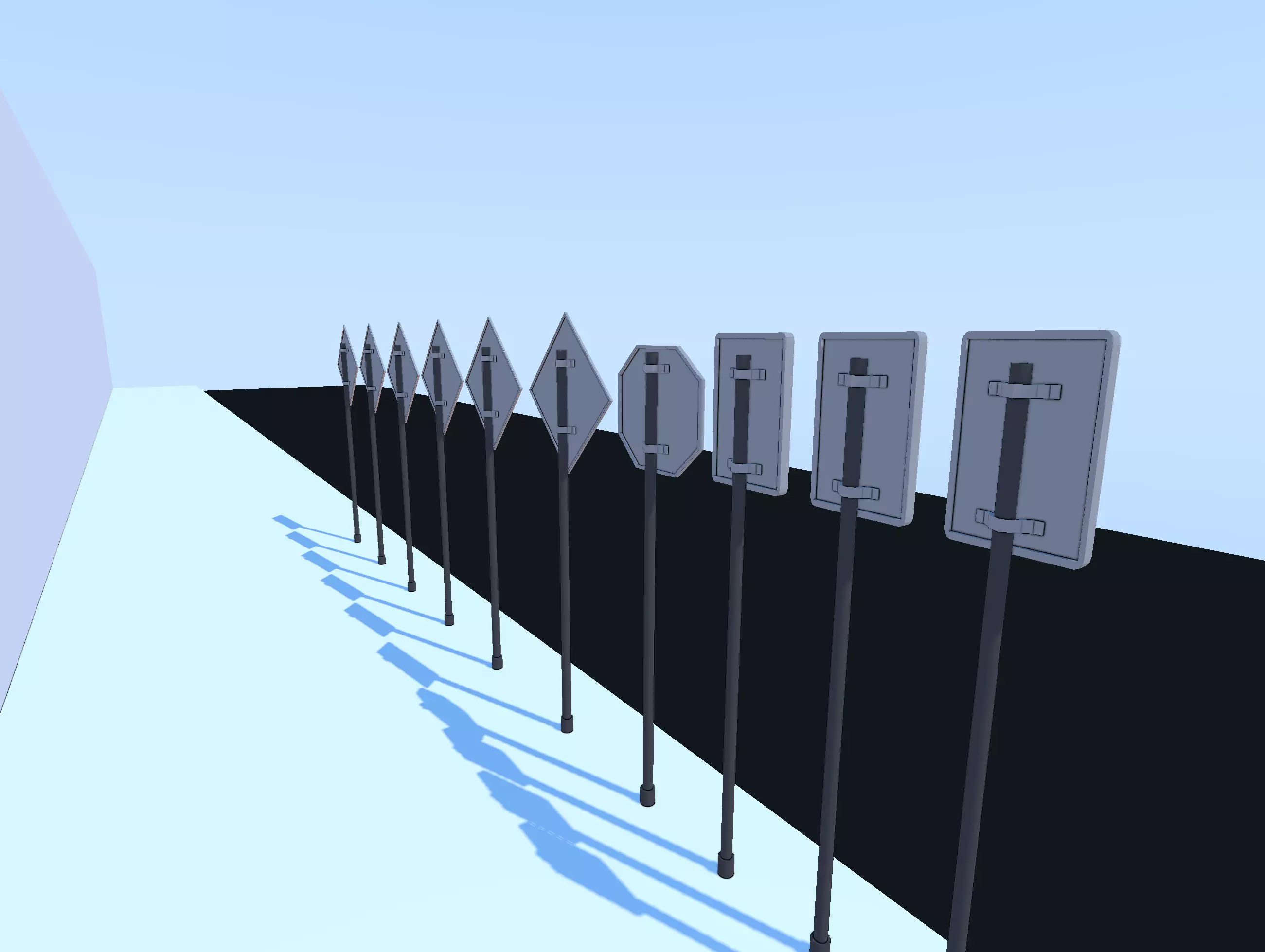 Low Poly Traffic Sign Pack Low-poly 3D model_2