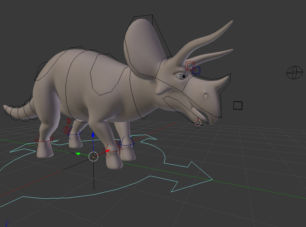 Triceratops Rigged Low-poly 3D model_6
