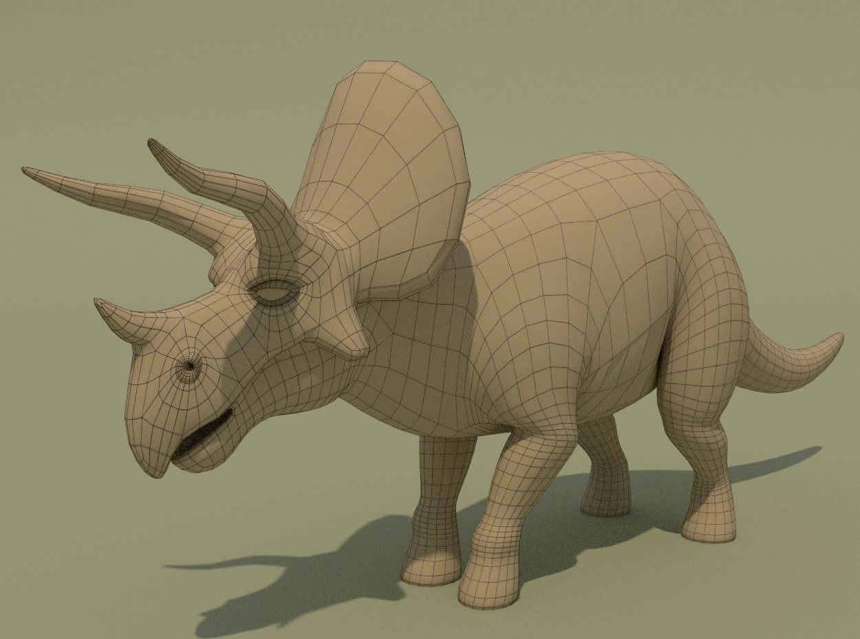 Triceratops Rigged Low-poly 3D model_8