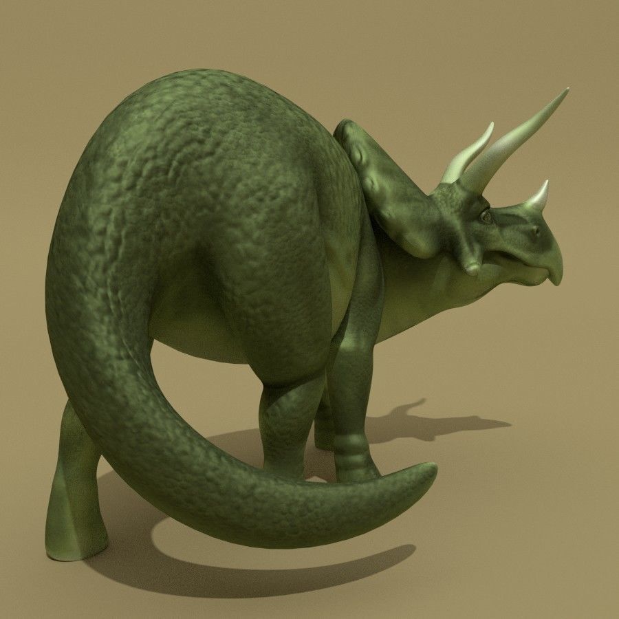Triceratops Rigged Low-poly 3D model_3