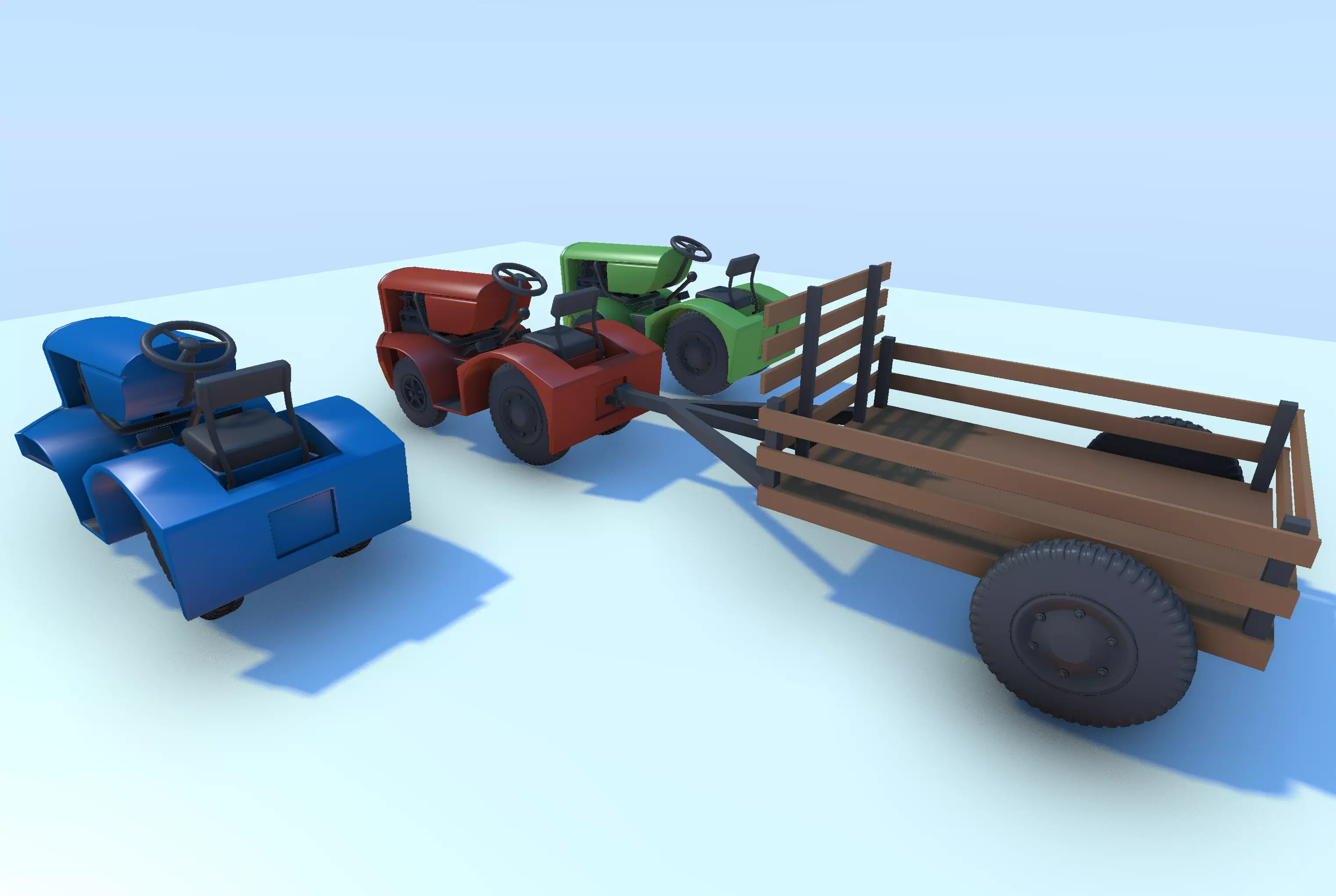 Low Poly Utility Vehicle Pack FBX Low-poly 3D model_3