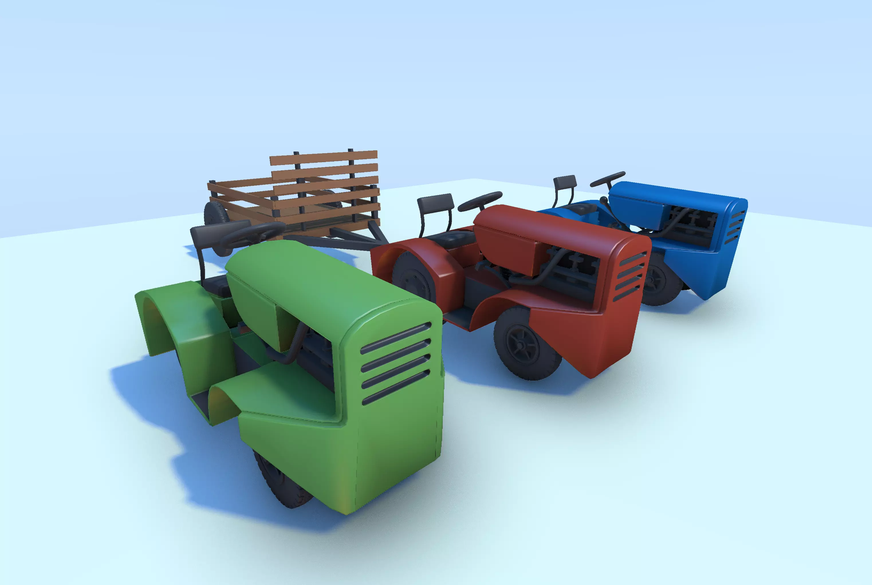 Low Poly Utility Vehicle Pack FBX Low-poly 3D model_1