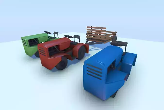 Low Poly Utility Vehicle Pack FBX Low-poly 3D model