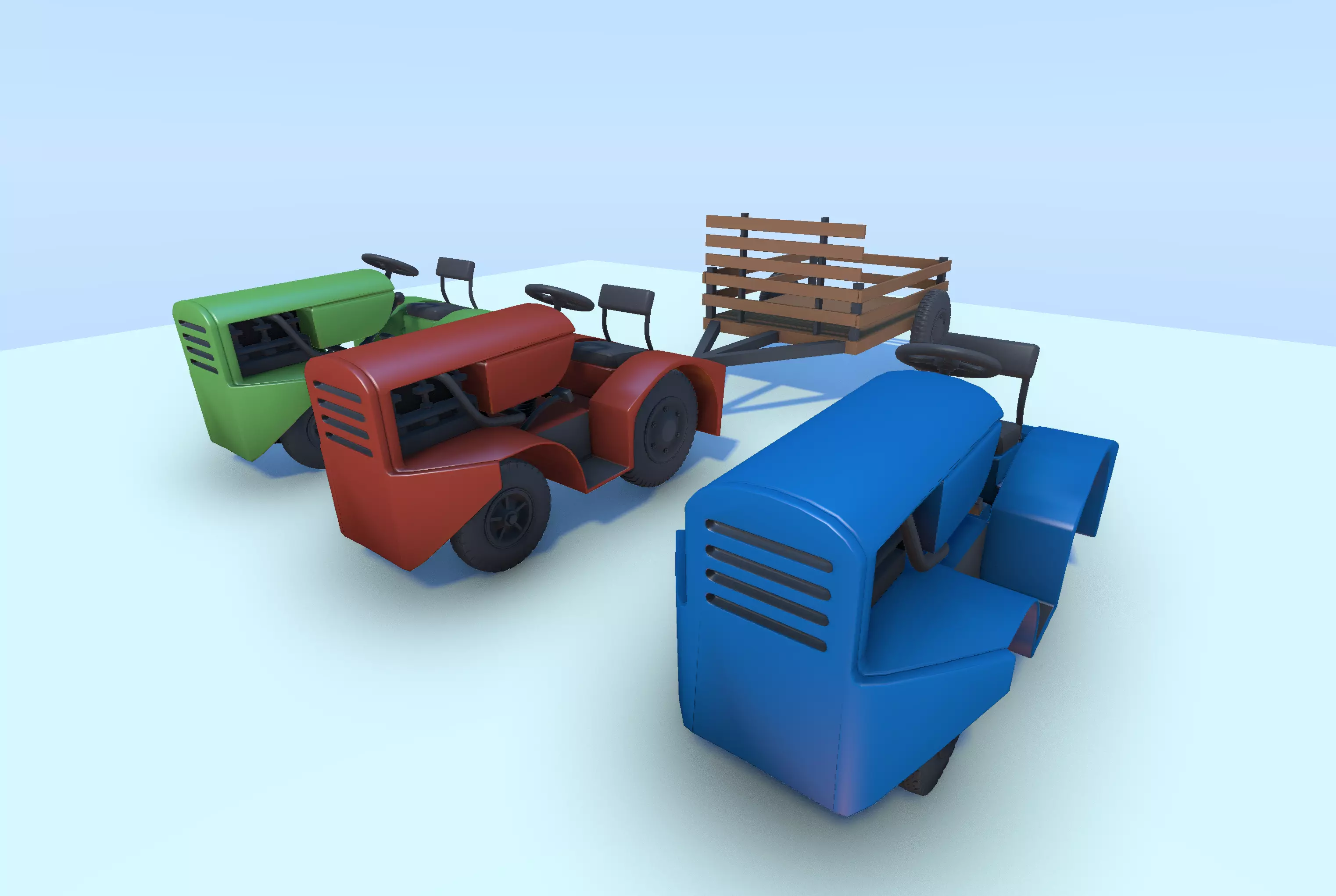 Low Poly Utility Vehicle Pack FBX Low-poly 3D model_0