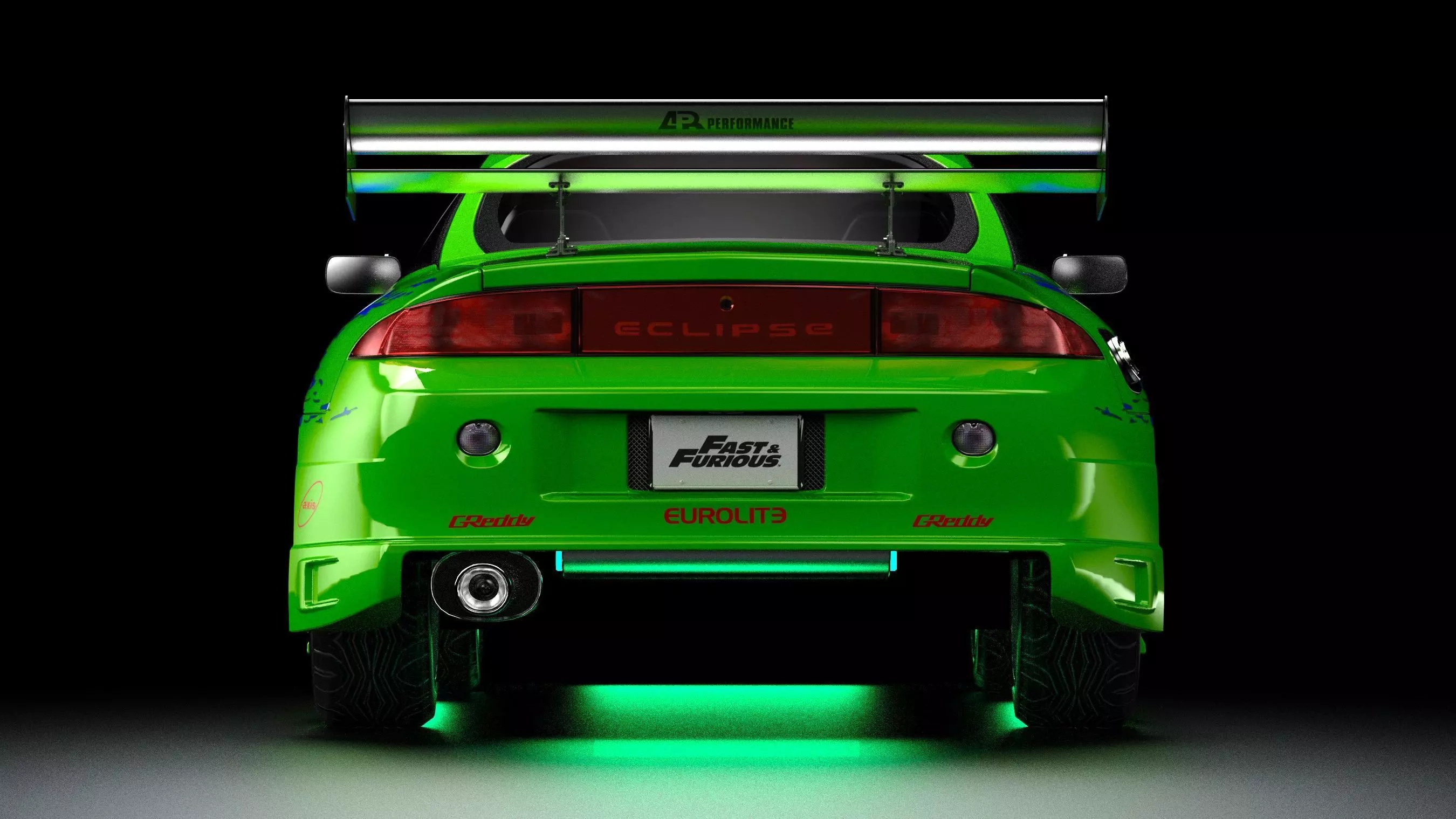 The Fast and The Furious Mitsubishi Eclipse 1995 Low-poly 3D model_5