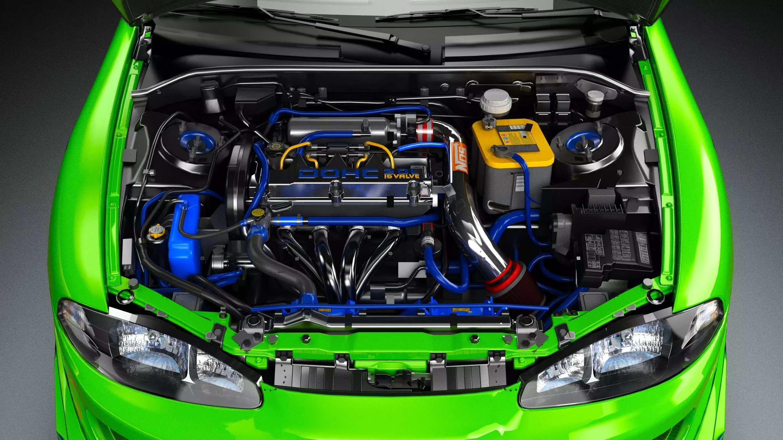 The Fast and The Furious Mitsubishi Eclipse 1995 Low-poly 3D model_8