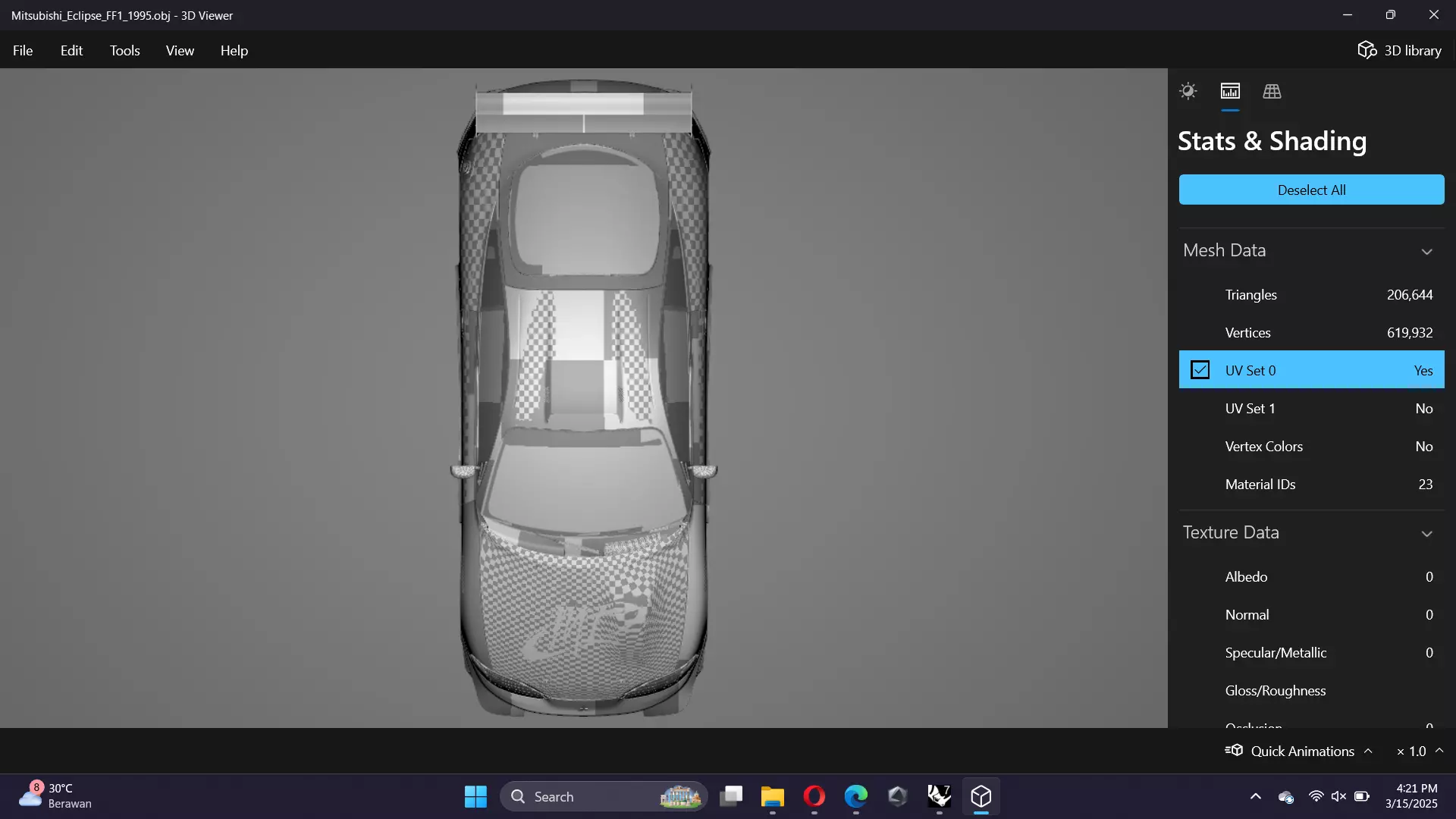 The Fast and The Furious Mitsubishi Eclipse 1995 Low-poly 3D model_27