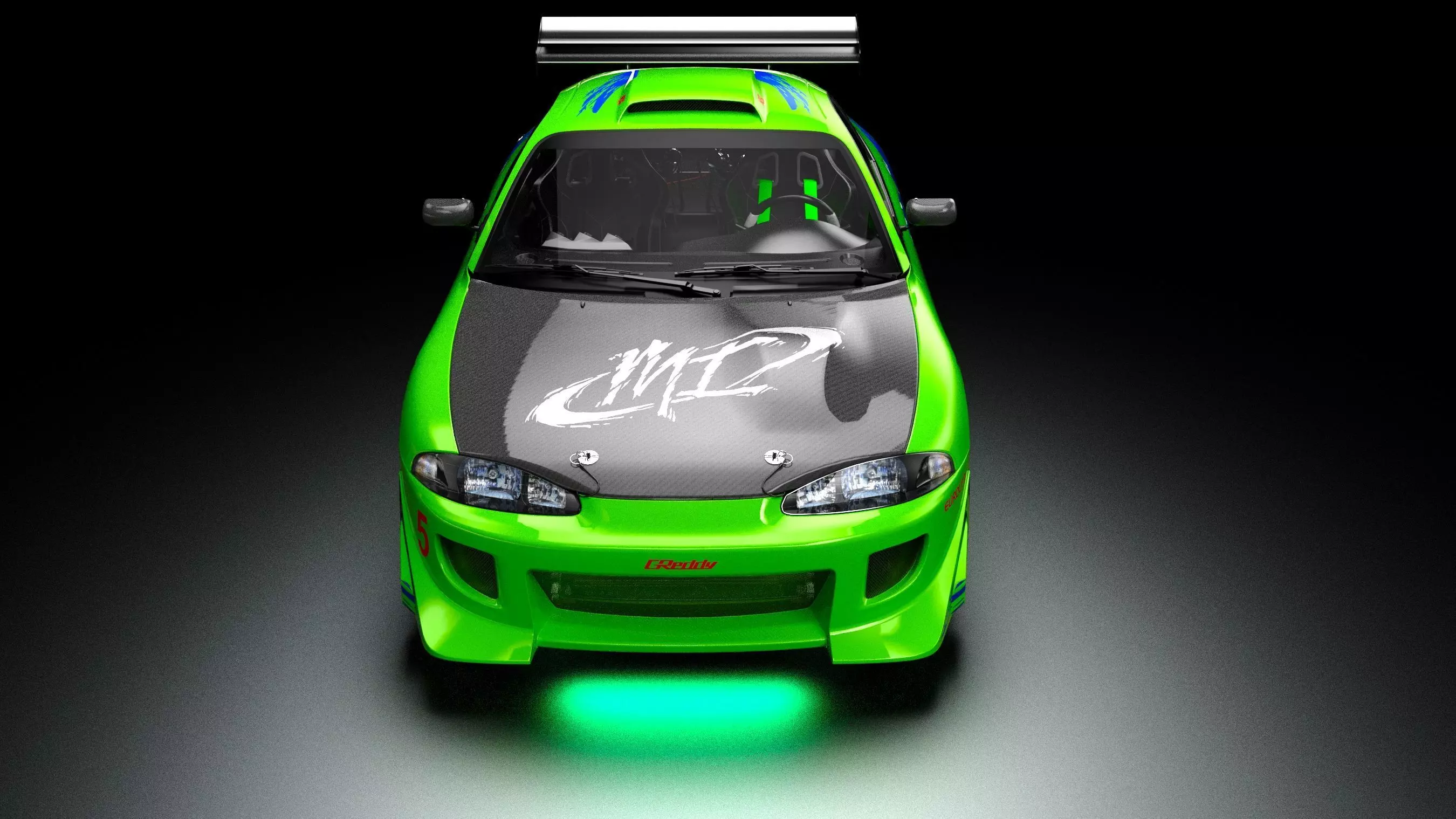 The Fast and The Furious Mitsubishi Eclipse 1995 Low-poly 3D model_7