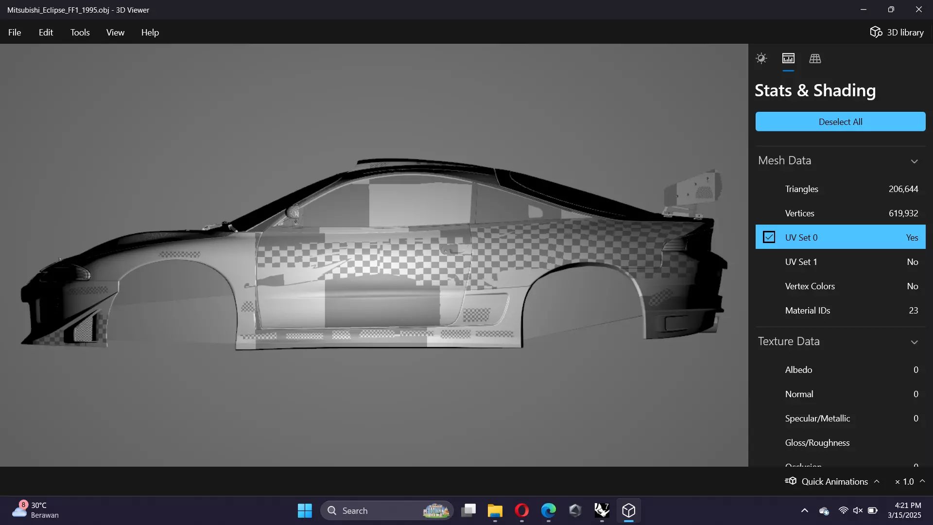 The Fast and The Furious Mitsubishi Eclipse 1995 Low-poly 3D model_26