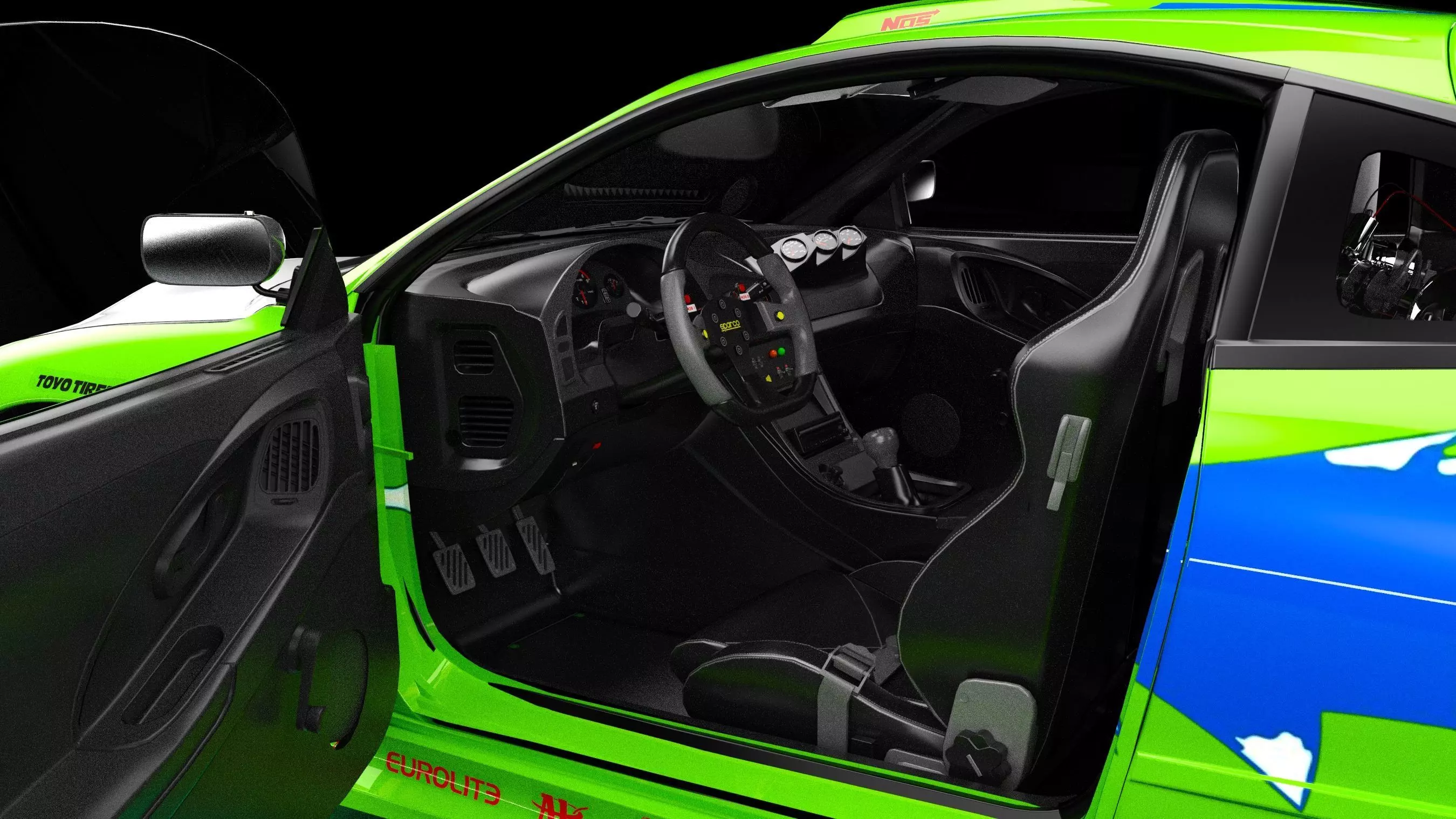 The Fast and The Furious Mitsubishi Eclipse 1995 Low-poly 3D model_9