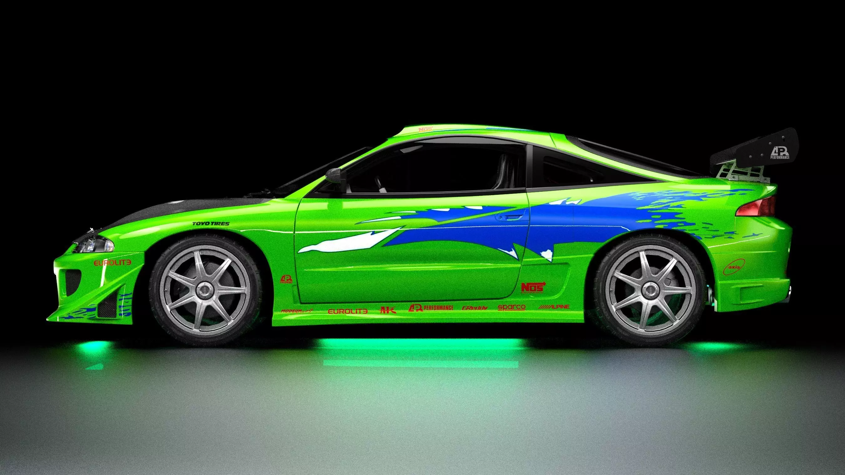 The Fast and The Furious Mitsubishi Eclipse 1995 Low-poly 3D model_6