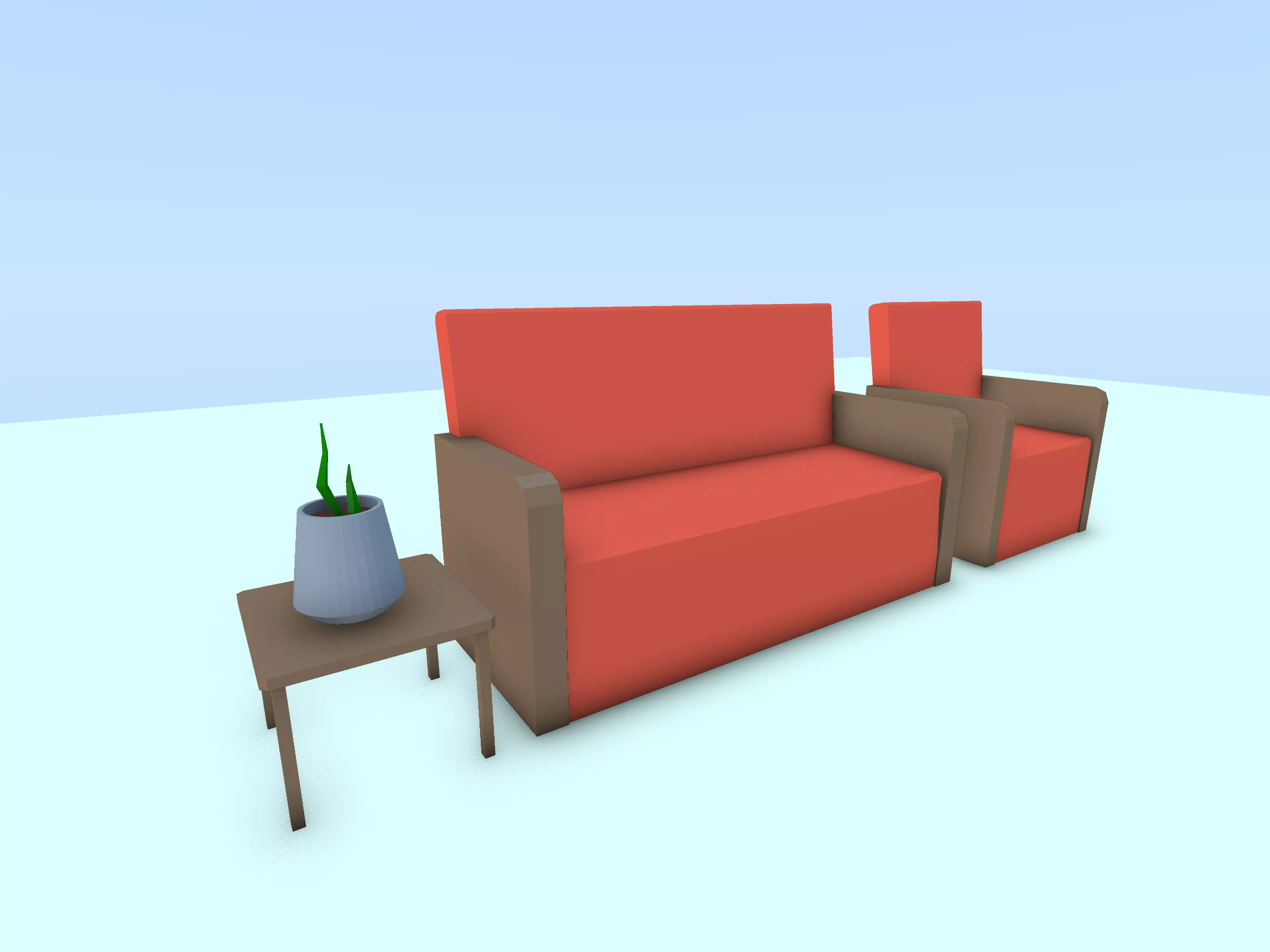 low poly  furniture  pack interior Low-poly 3D model_5