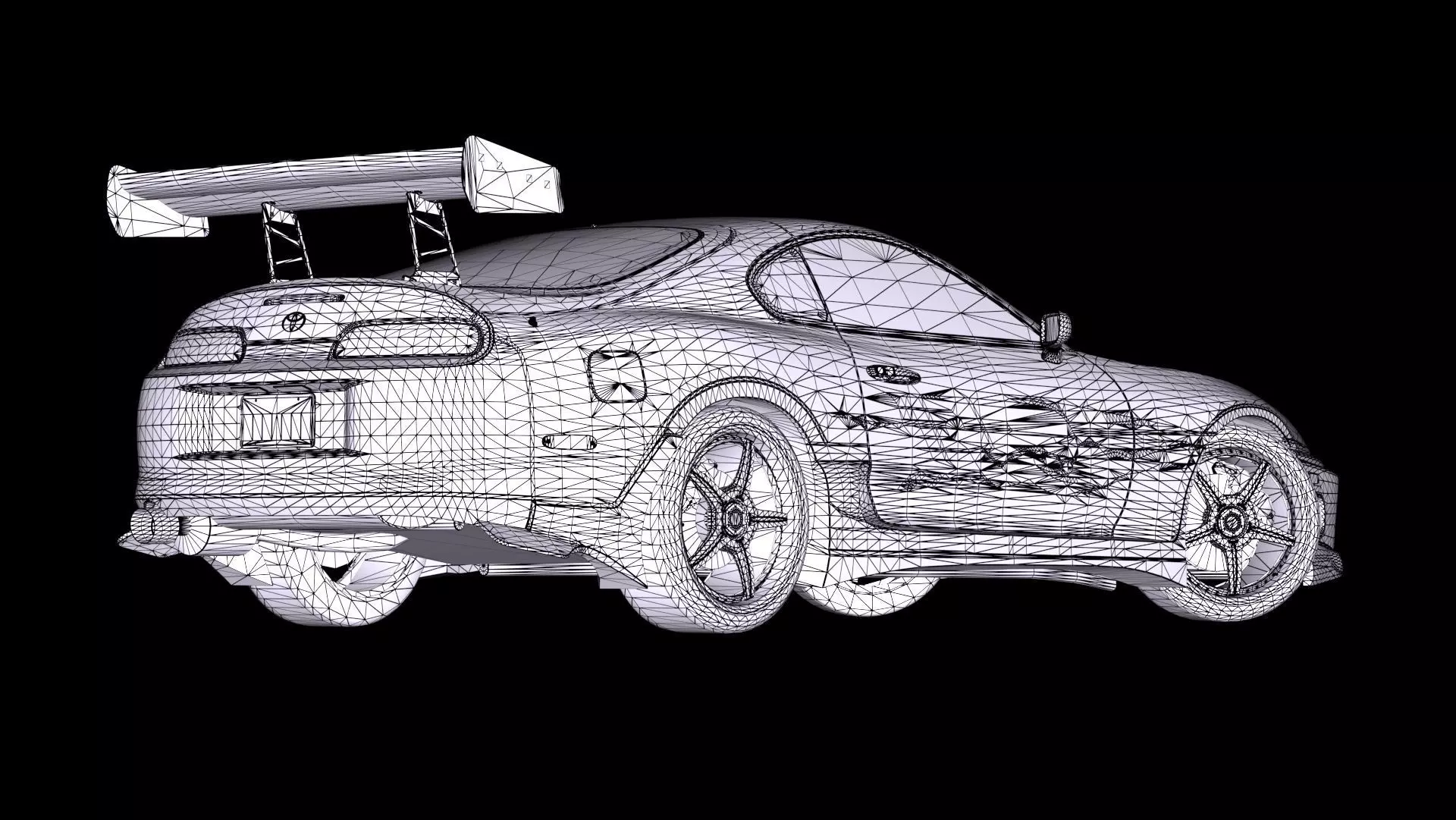 The Fast and The Furious Toyota Supra 1994 Mk4 Low-poly 3D model_16