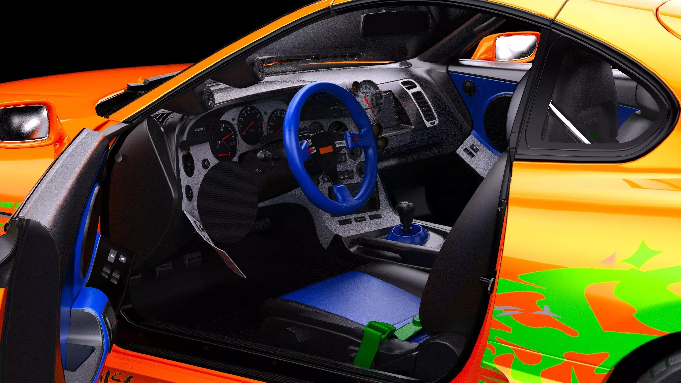 The Fast and The Furious Toyota Supra 1994 Mk4 Low-poly 3D model_10