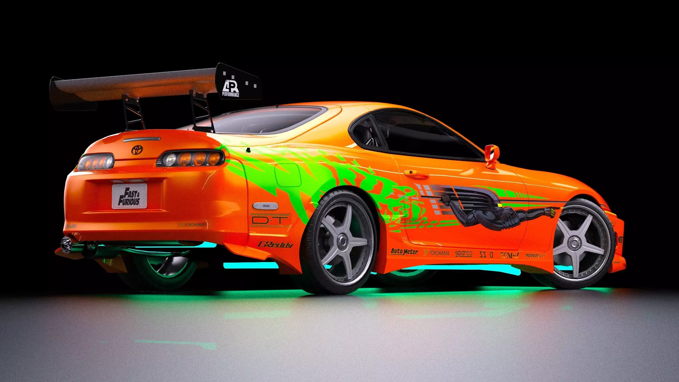 The Fast and The Furious Toyota Supra 1994 Mk4 Low-poly 3D model_4