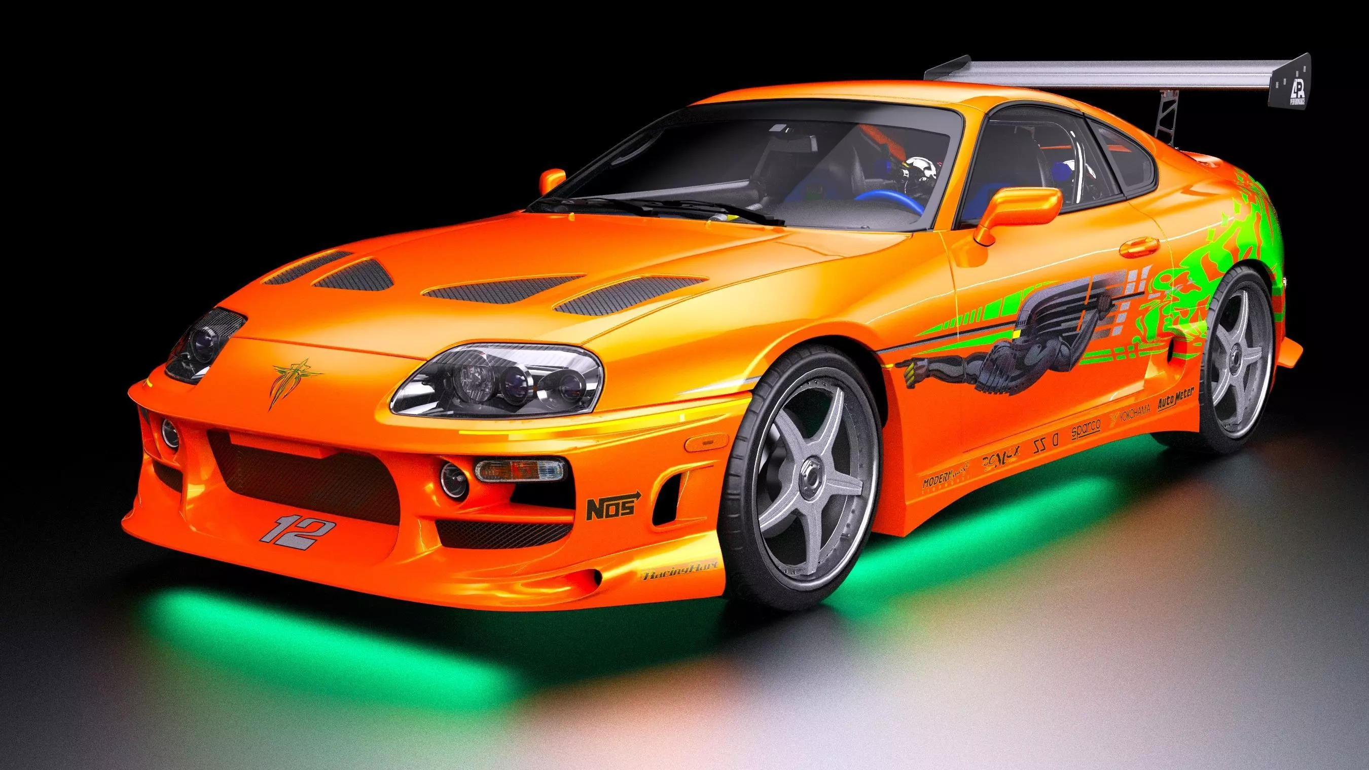 The Fast and The Furious Toyota Supra 1994 Mk4 Low-poly 3D model_0