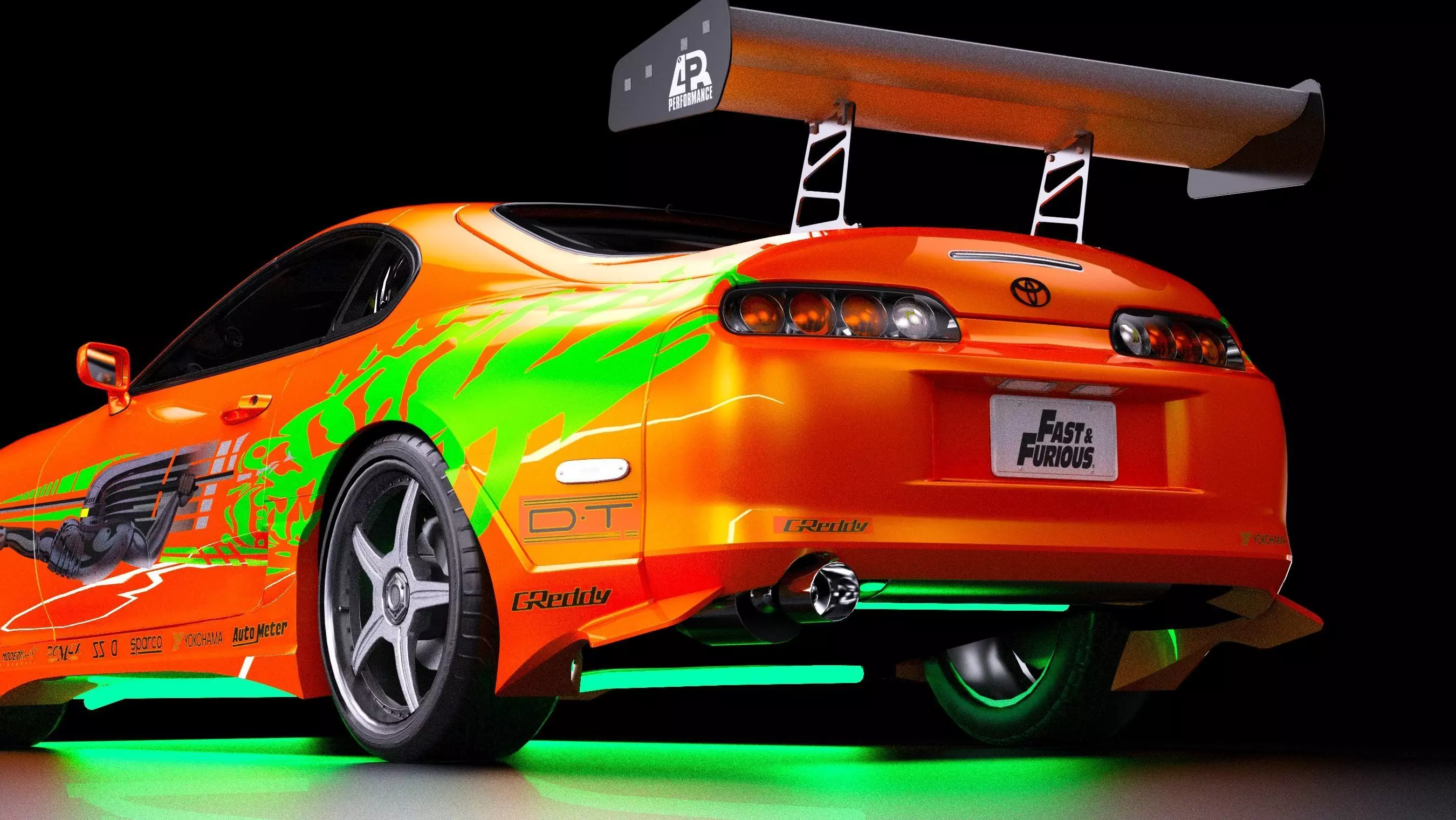 The Fast and The Furious Toyota Supra 1994 Mk4 Low-poly 3D model_2