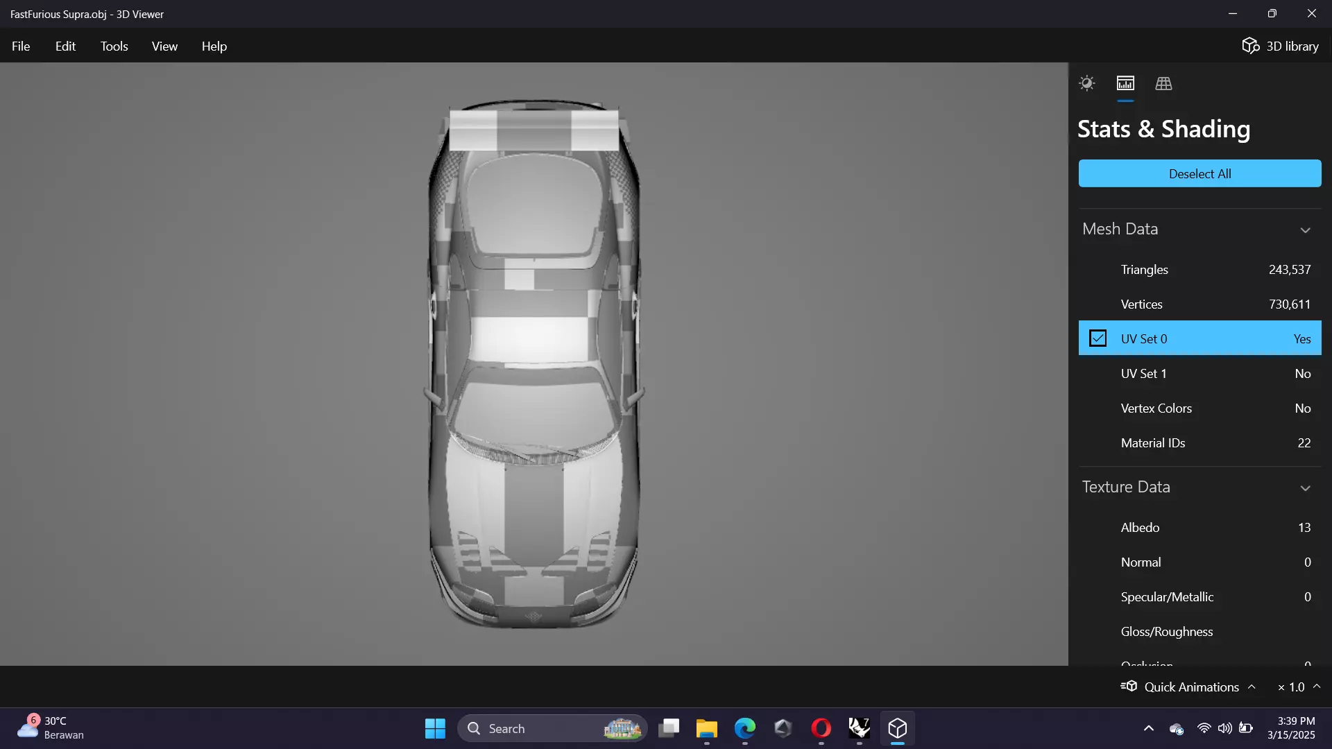 The Fast and The Furious Toyota Supra 1994 Mk4 Low-poly 3D model_27