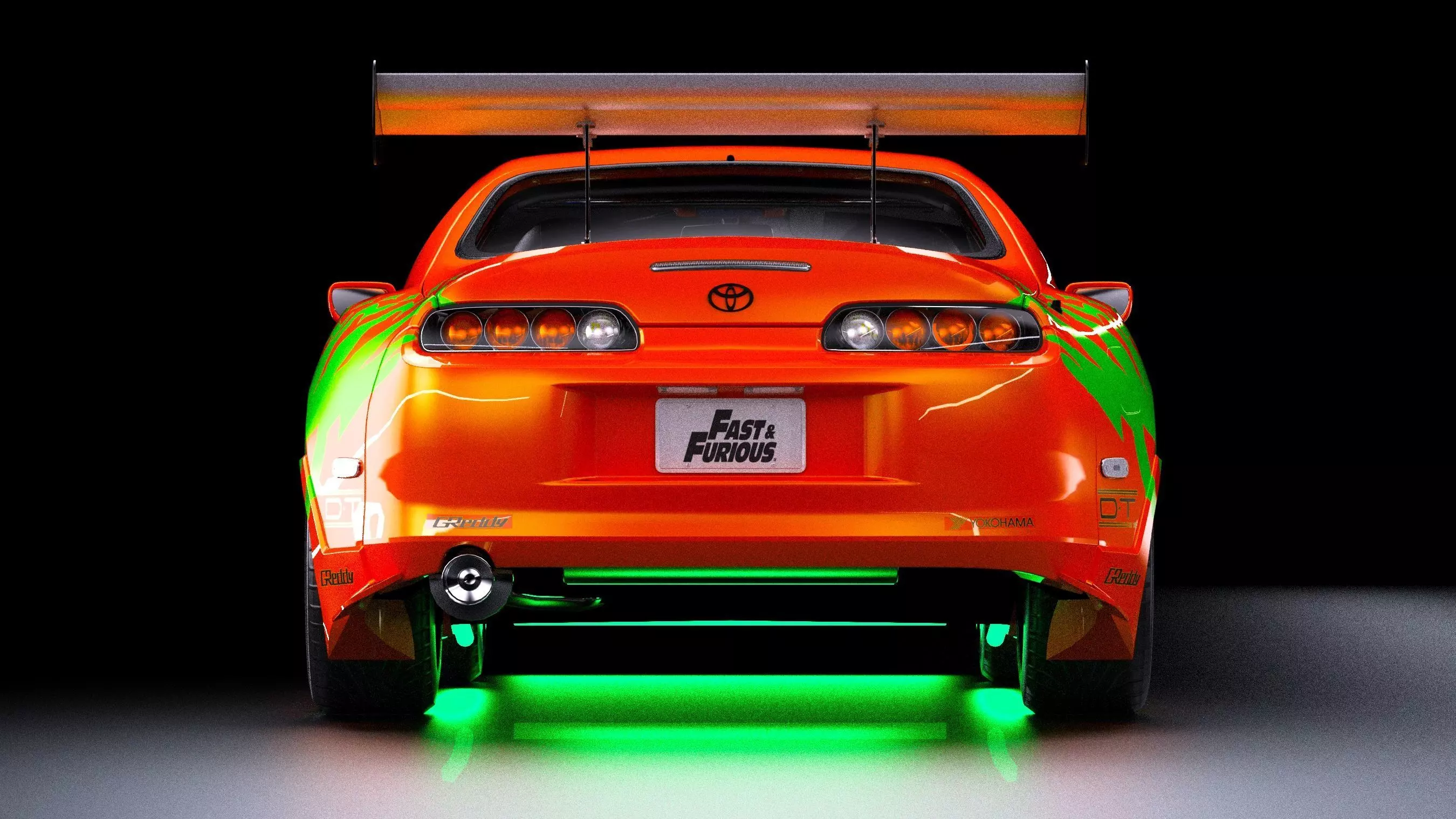 The Fast and The Furious Toyota Supra 1994 Mk4 Low-poly 3D model_7