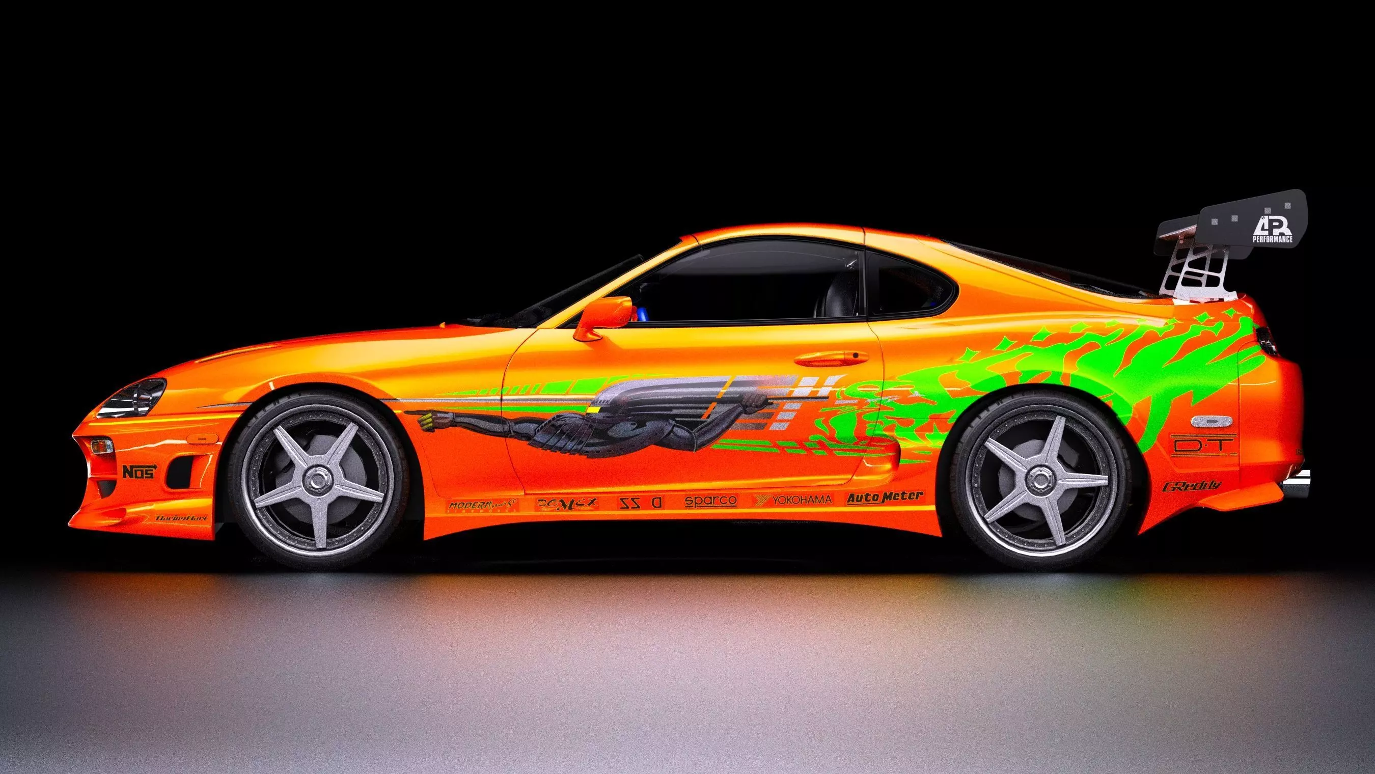The Fast and The Furious Toyota Supra 1994 Mk4 Low-poly 3D model_8