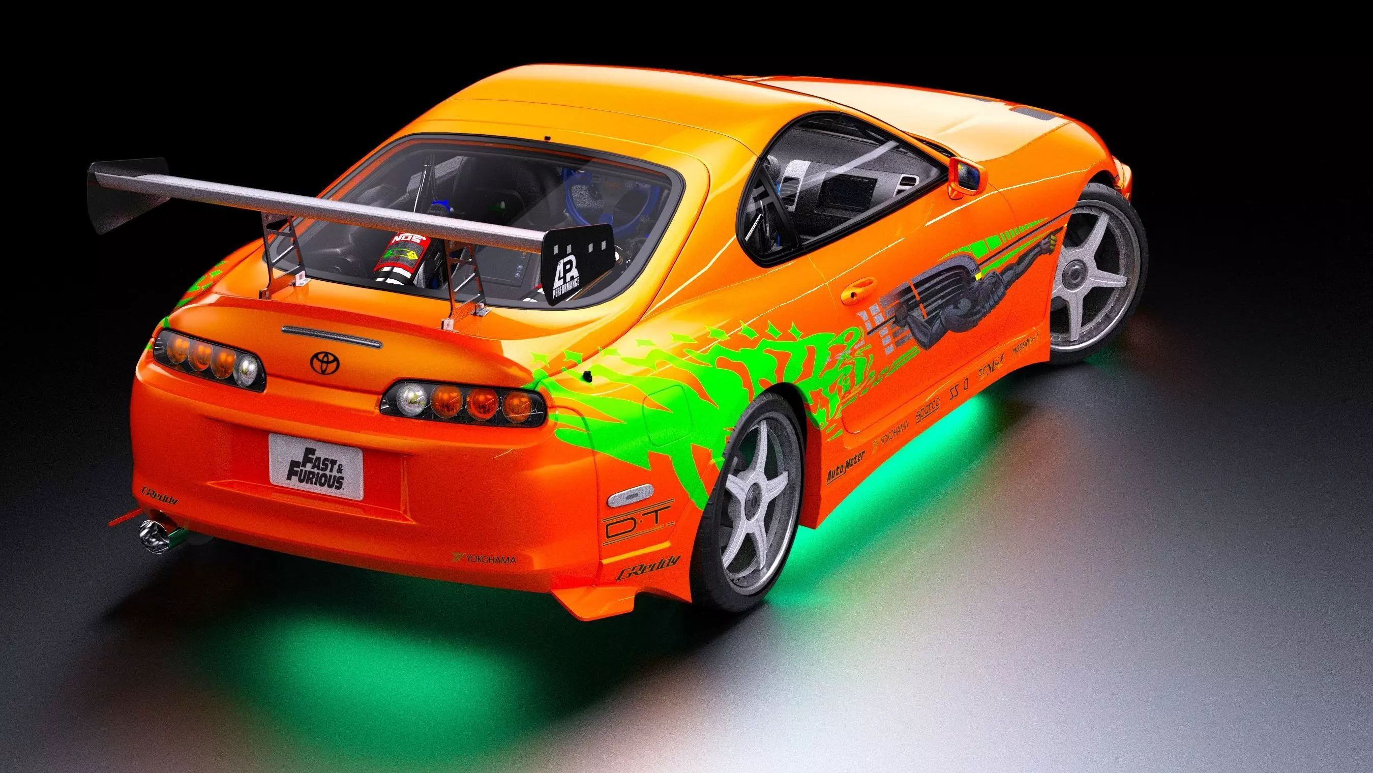 The Fast and The Furious Toyota Supra 1994 Mk4 Low-poly 3D model_1